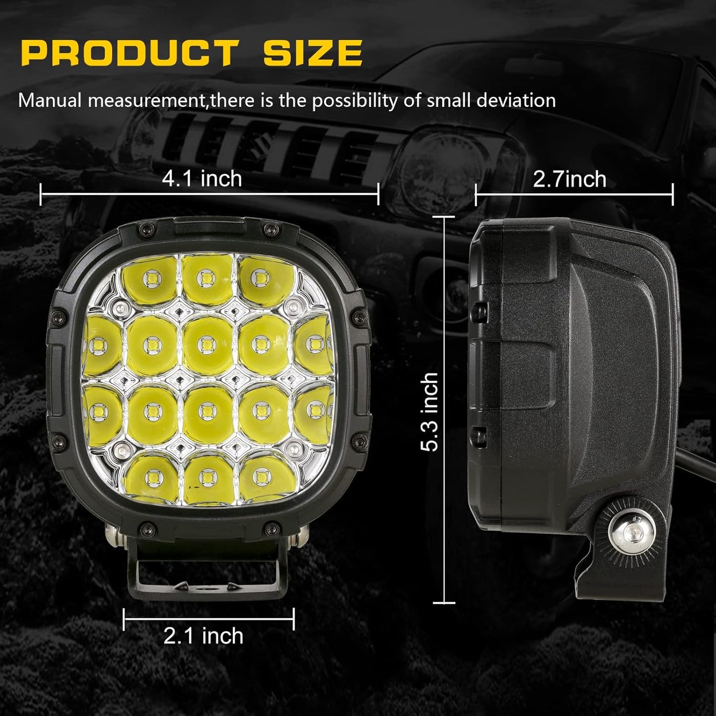 BIGLION.X 4 Inch 160W 18800LM Round LED Offroad Lights Driving Spotlights Fog Light Super Bright Bumper Off Road Driving Light with Wiring Harness IP68 for Pickup Trucks SUV ATV UTV