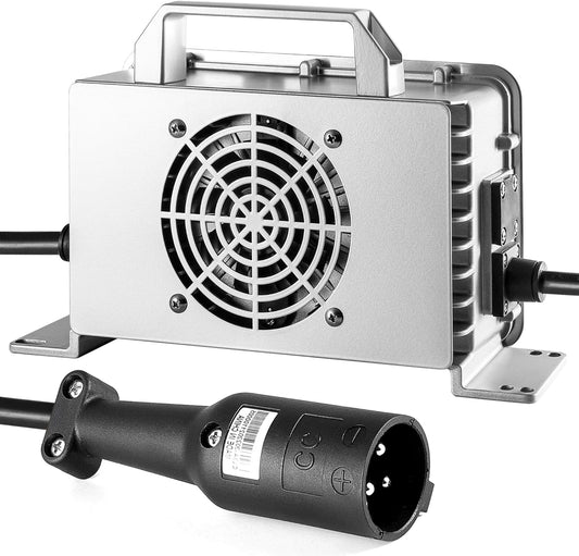 58.4Volt 20Amp Golf Cart Lithium Battery Charger LiFePO4 51.2V20A Matching 3-pin Round Plug Charges The Battery of ClubCar DS/Precedent Golf Carts 58V20A 51V20A 48V20A