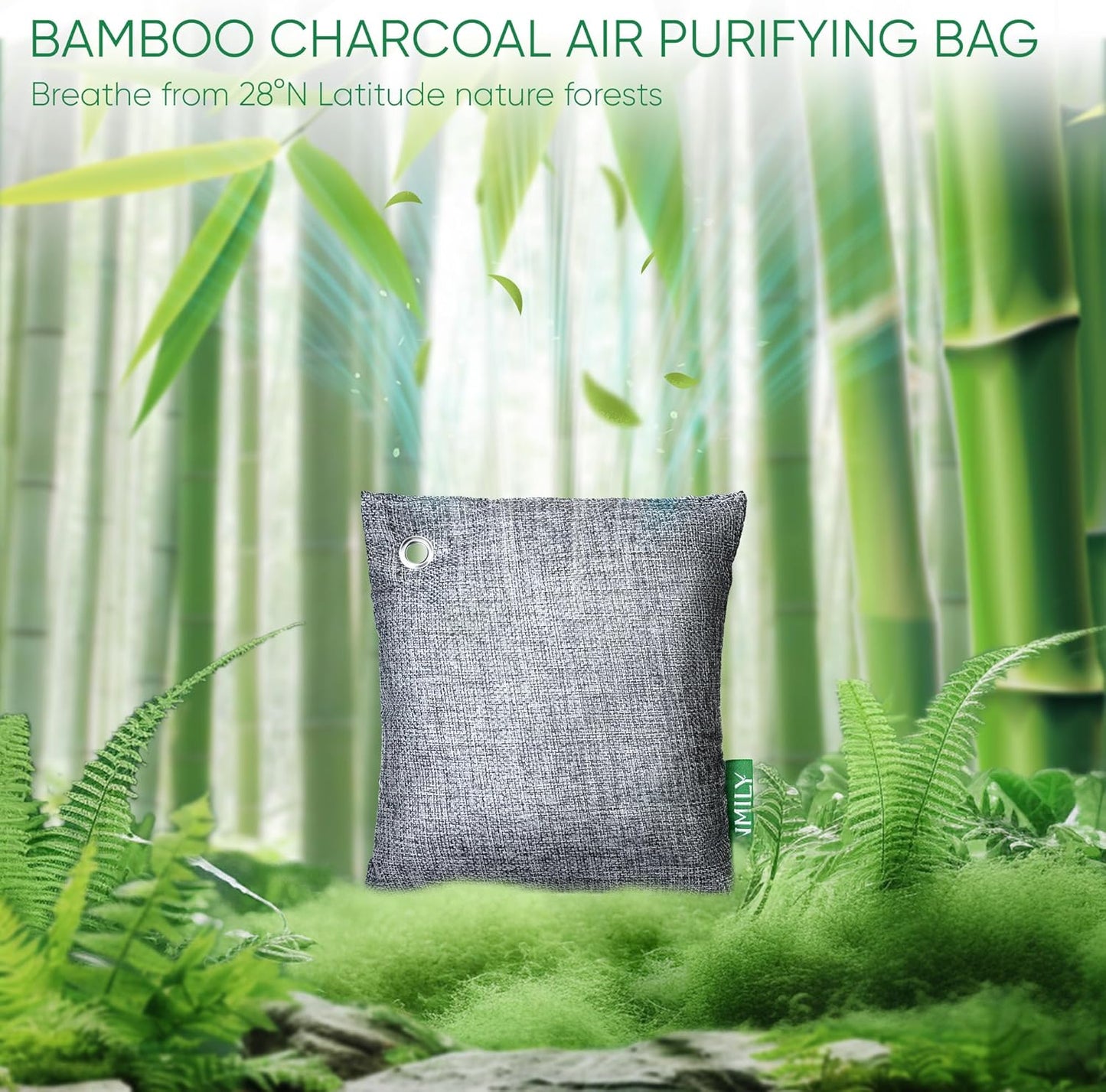 Activated Charcoal Odor Absorber, Large 500g w Hooks Nature Odor Remover for Strong Odor, Bamboo Charcoal Air Purifying Bags, Odor Eliminator for Home Car Closet Pet, Smoke Deodorizer