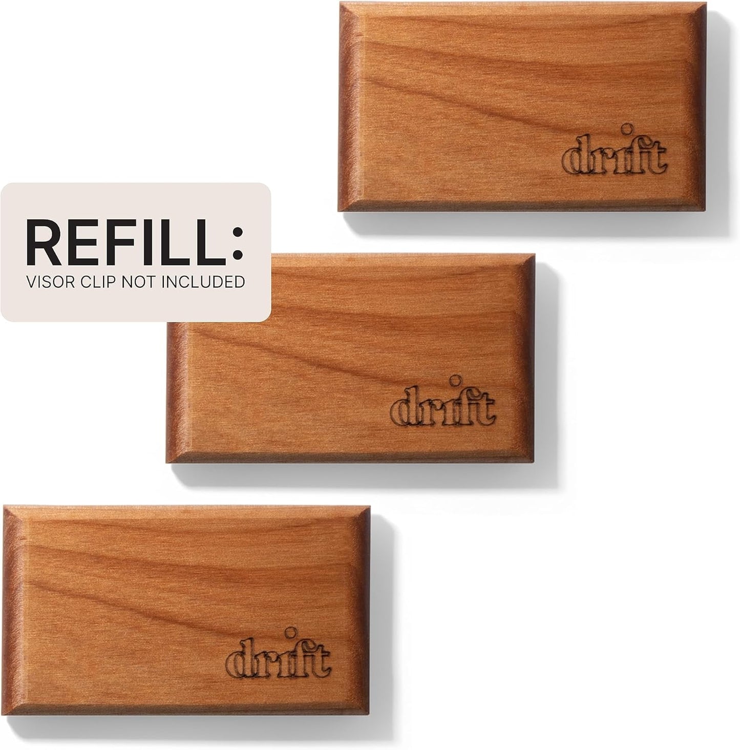 Drift Car Air Freshener - Wood Fragrance - Automotive Odor Eliminator - Car Fresheners Long Lasting - Pine Scent Refill - Pack of 3 - NO CLIP INCLUDED