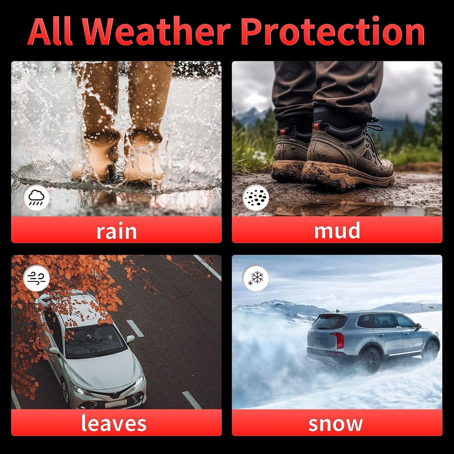 Wayhigh-All Weather Floor Mats and Cargo Liner Set Fit for Kia Sportage 2025 2024 2023(Gas ONLY) TPE Car Mats Waterproof Anti-Slip Rubber Floor Liners for Kia Sportage Accessories