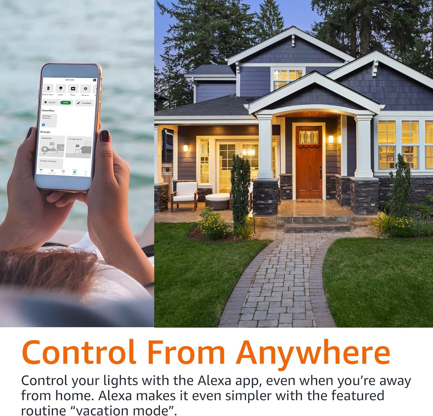 Amazon Basics Smart BR30 LED Light Bulb, Dimmable Soft White (2700K), 9W (60W Equivalent), 800LM, Works with Alexa Only, 2.4 GHz Wi-Fi, No Hub Required, 1 Pack