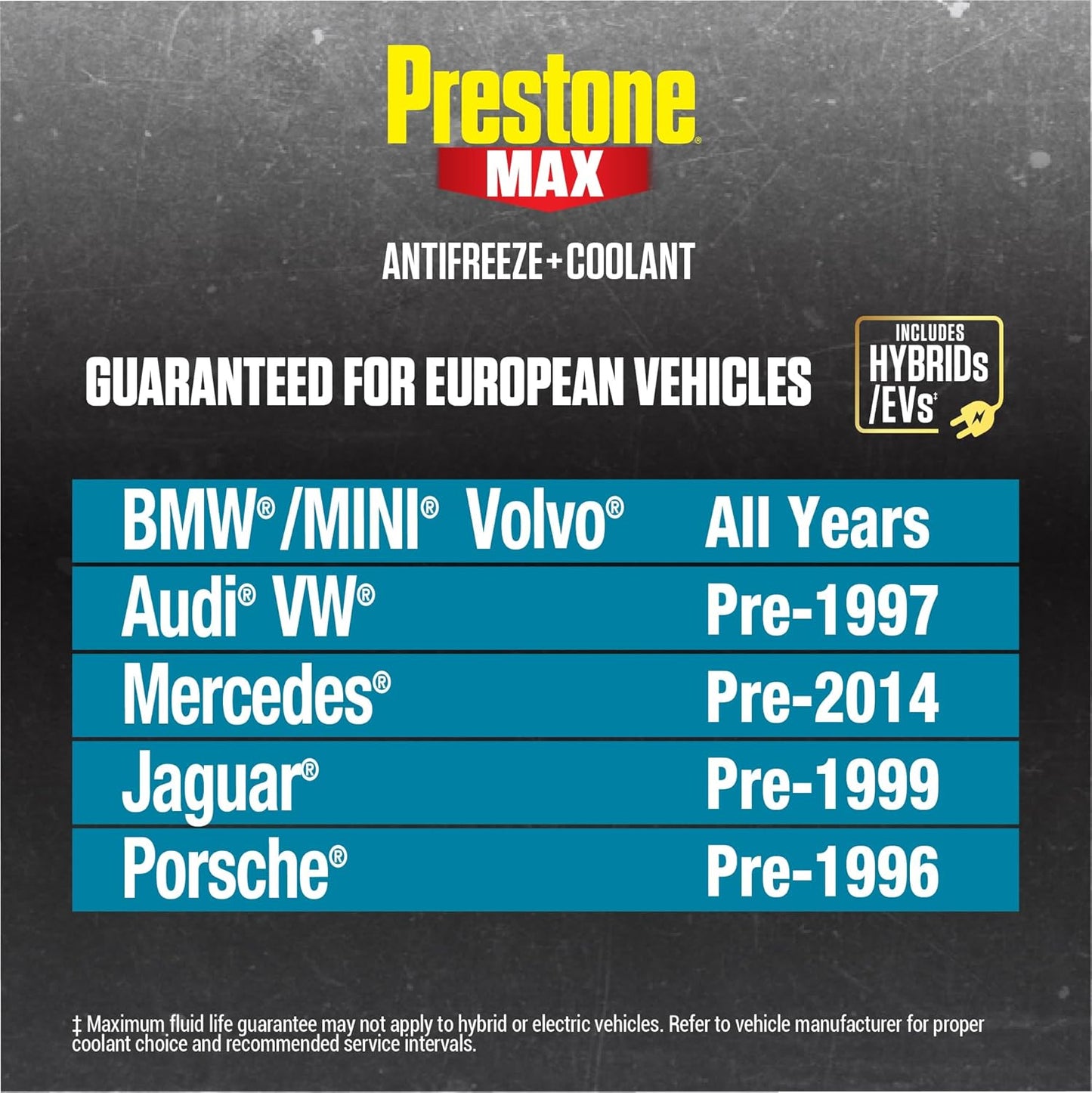 Prestone AF6110 MAX European Vehicles (Blue) Anti-Freeze and Coolant, 1 Gallon, Pack of 6