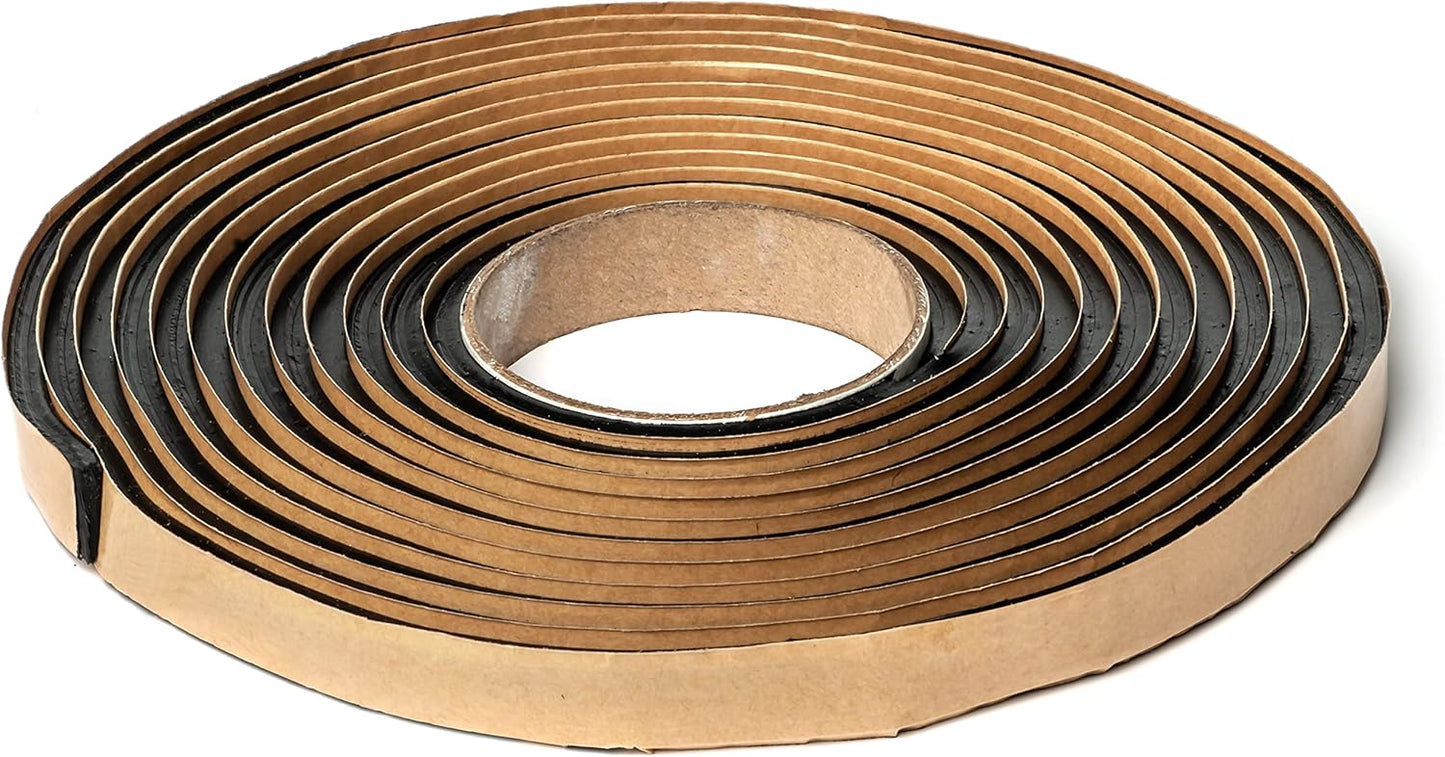 Second Skin Butyl Sealant Tape – Butyl Rubber Sealant, Multi-Purpose Butyl Rope, and Putty Tape for Automotive (Car, RV, Marine) – 1/4” x 1/2" x 20’ – Made in The USA