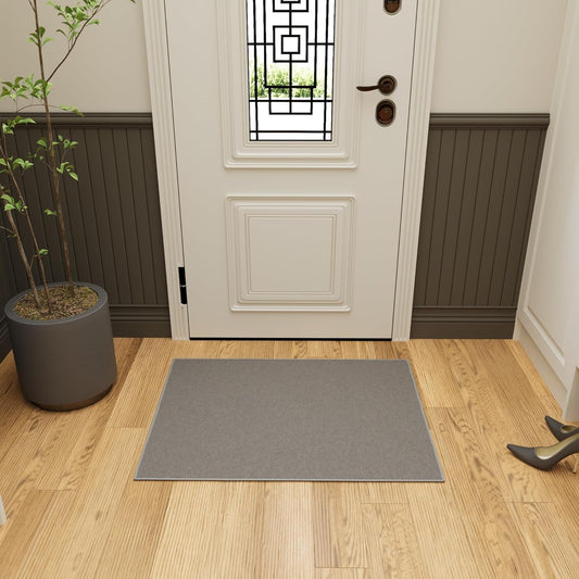 Ottomanson Rugs for Entryway 2'3" x 3' Non Slip Solid Small Area Rugs Durable Front Door Mat Rug Stain Resistant Entrance Rugs for Bathroom Kitchen Bedroom & Living Room, Gray