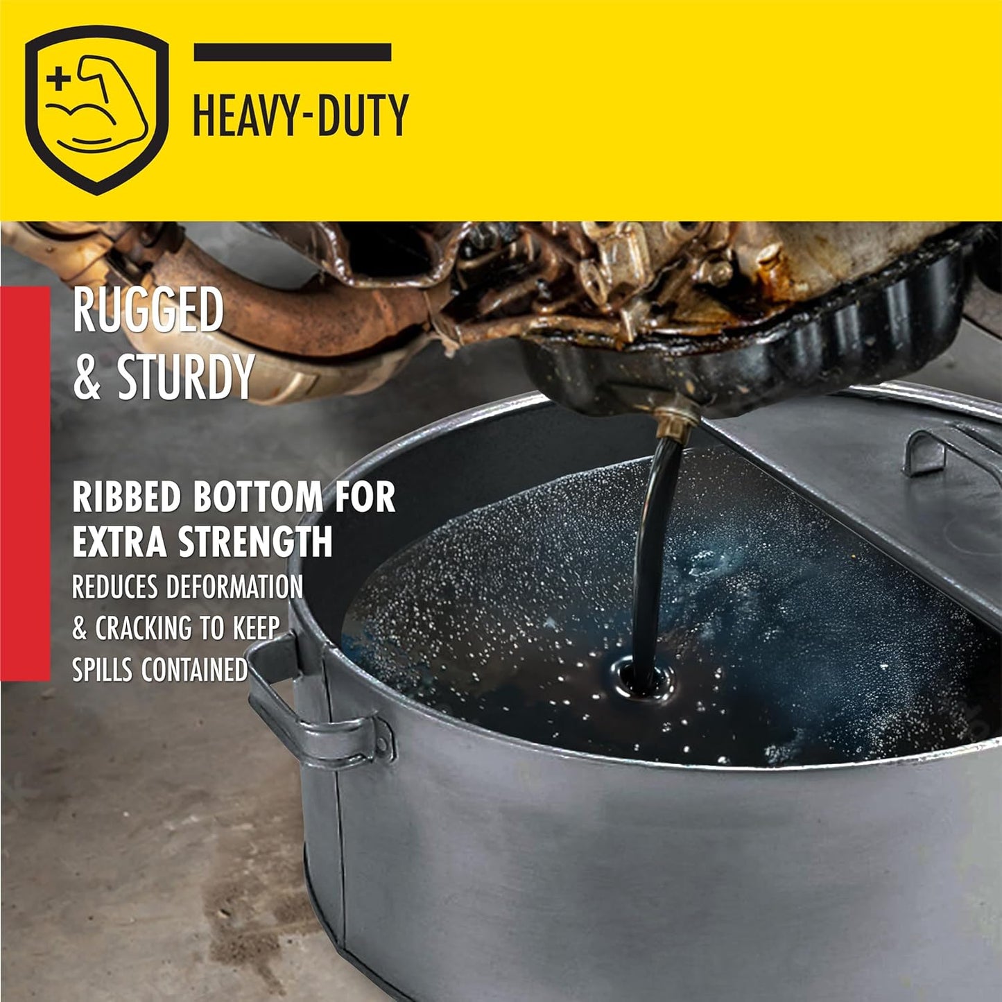 LUMAX LX-1710 Silver 6 Gallon (23 L) Galvanized Drain Pan, Heavy Duty Construction for Rugged Use, Zinc Galvanized for Corrosion-Resistant