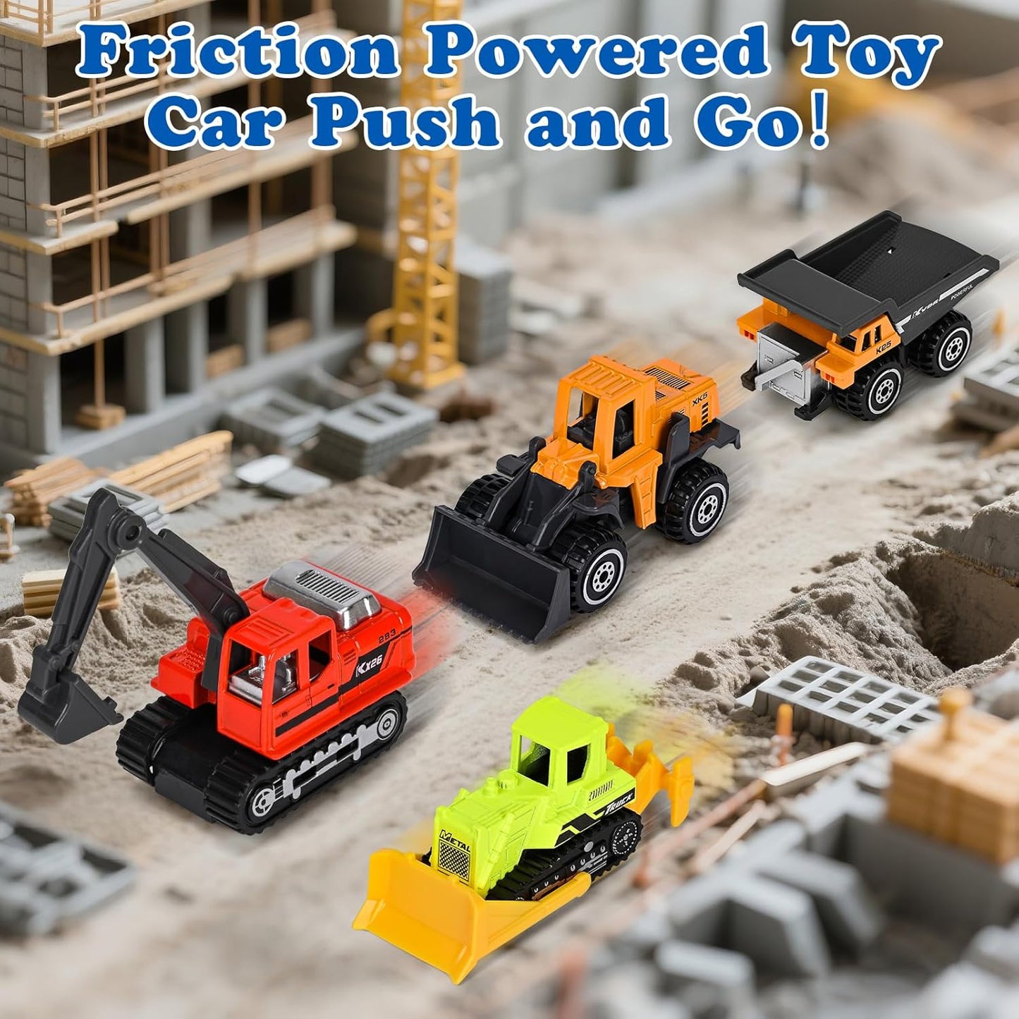 ZHFUYS 12PCS Metal Mini Cars Toy for Kids, Toy Cars for Kids, Trucks Toy Vehicles Set for Toddlers, Party Favors for Toddler Toys,Educational Play, Birthday Gift for Boys Girls