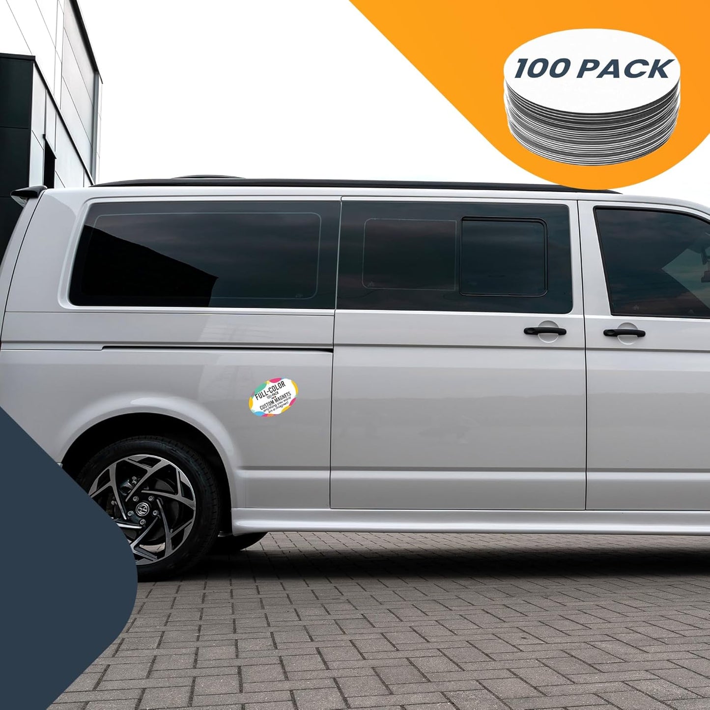 Magnet Me Up Customizable 4x6 Inch Oval Magnet Pack, 100 Piece, Custom Magnet for Businesses, Personal Use, Choose Your Text, Upload Image, Magnetic Vinyl for Any Magnetic Surface, Crafted in USA