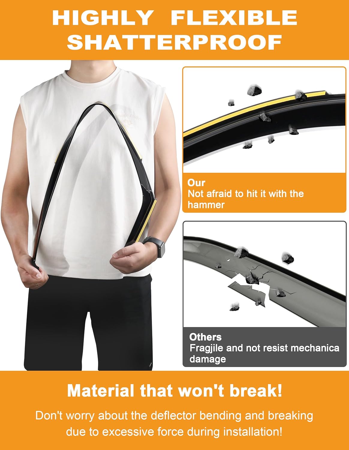 in-Channel Window Rain Guards Fit for Truck Toyota Tacoma 2016 2017 2018 2019 2020 2022 2023 Double Cab Extra Durable Window Deflectors Vent Visors Shades Exterior Car Accessories