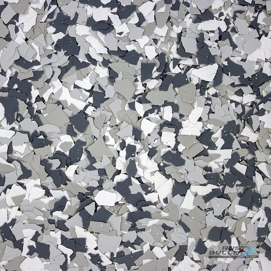RUST BULLET Decorative Color Flakes - Incognito Blend - Customize Concrete Floors with 1 LB of Durable, UV-Resistant Vinyl Chips for Stunning, Long-Lasting Designs