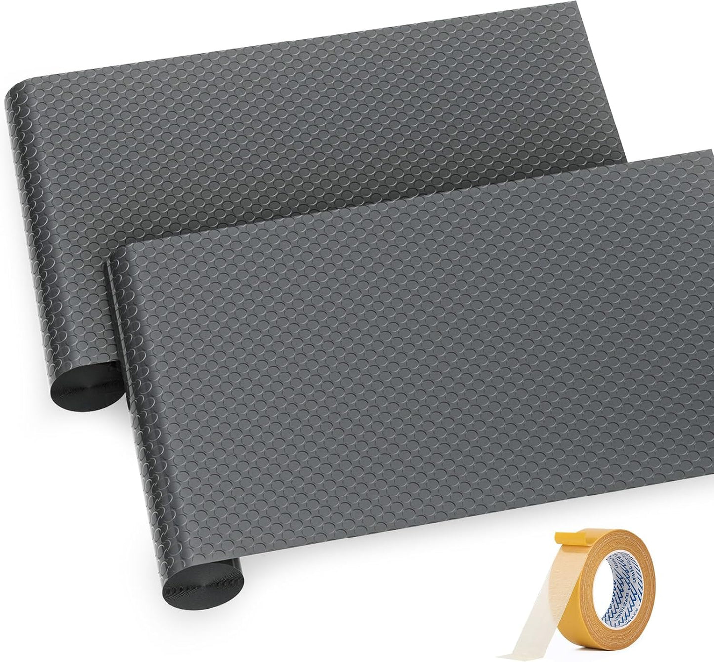 Premium Garage Floor Mat, Commercial Grade Heavy Duty Parking Mat for Garage Floor, Golf Cart Parking, Water/Stain Resistant Floor Runner (Grey Coin, 2 Rolls x 4 x 13 Feet)