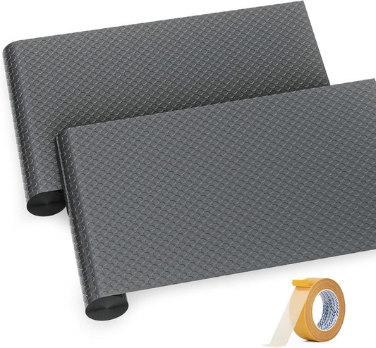 Premium Garage Floor Mat, Commercial Grade Heavy Duty Parking Mat for Garage Floor, Golf Cart Parking, Water/Stain Resistant Floor Runner (Grey Coin, 2 Rolls x 4 x 10 Feet)