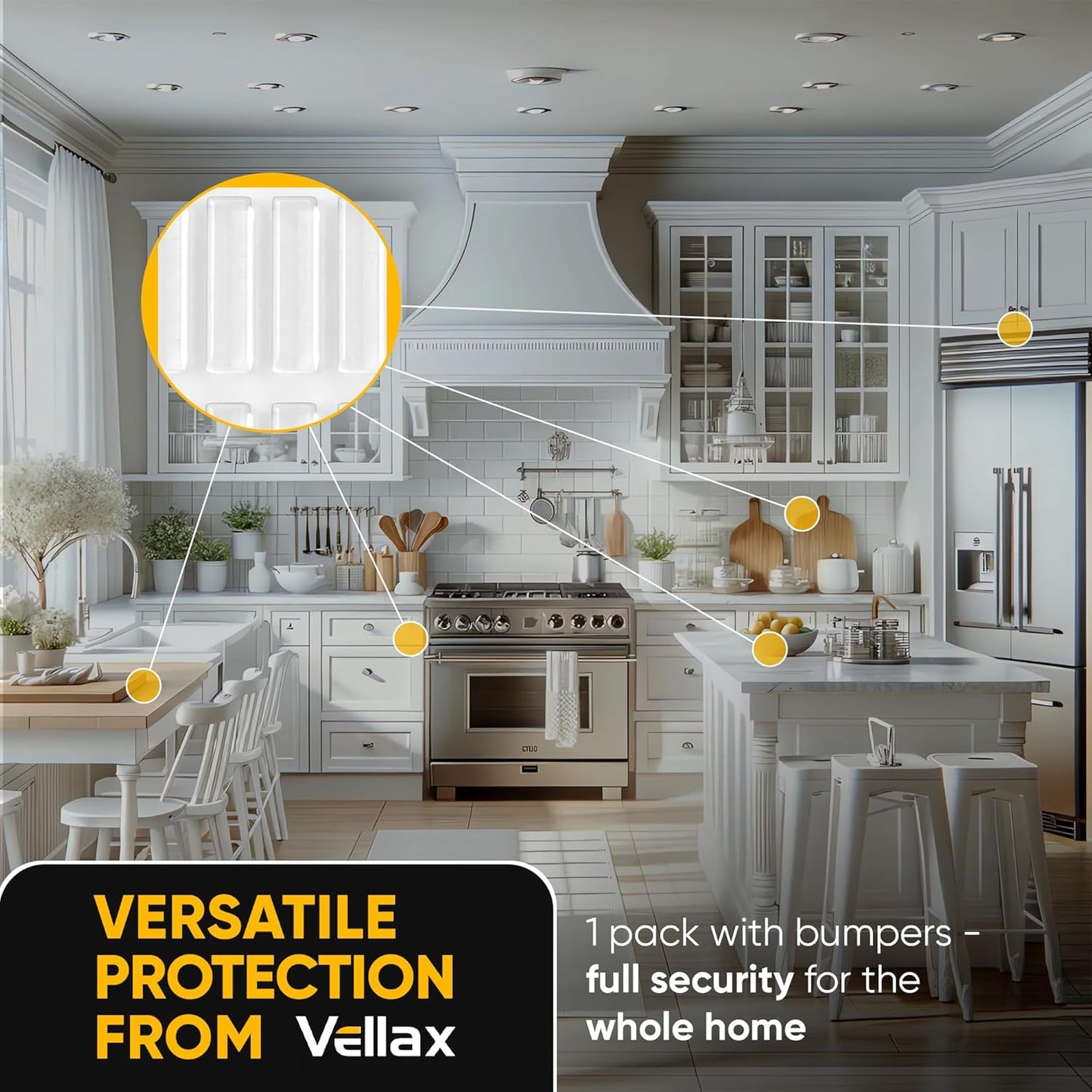 45 Door Slam Silencer Bars – Self-Adhesive Silicone Bumper Strips, Anti-Slam Noise Dampening Pads for Doors, Closets, Furniture, Soft Close Rattle Stopper, Door Protector – Vellax