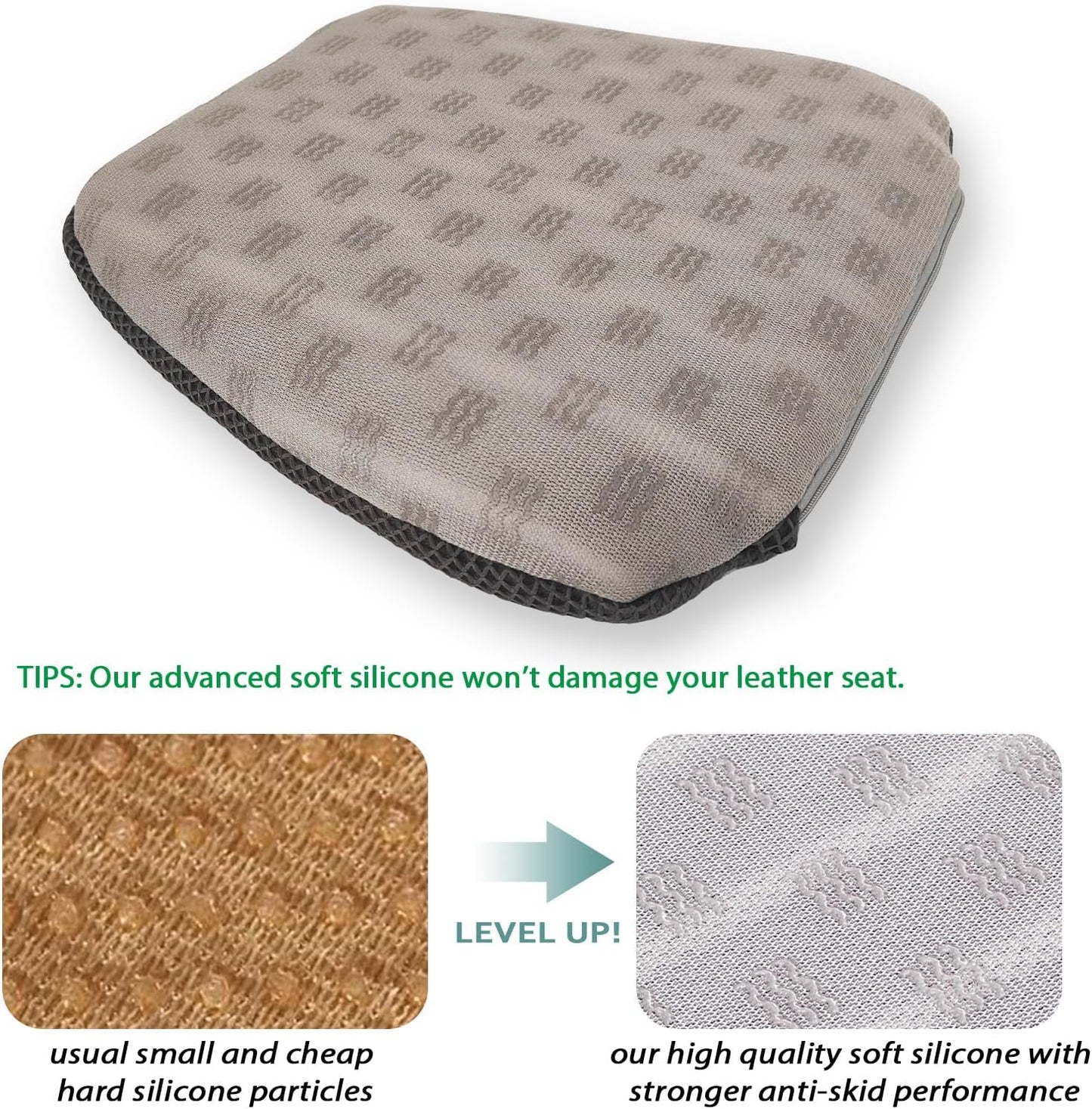 AEROiVi Car Booster Seat Cushion Raise The Height for Short People Driving, Breathable 3D Air Mesh, 3 Inch Booster Seat, Non-Slip Bottom, Comfort Car Seat Protector, Car Seat Pad with Truck,Cars,SUVs