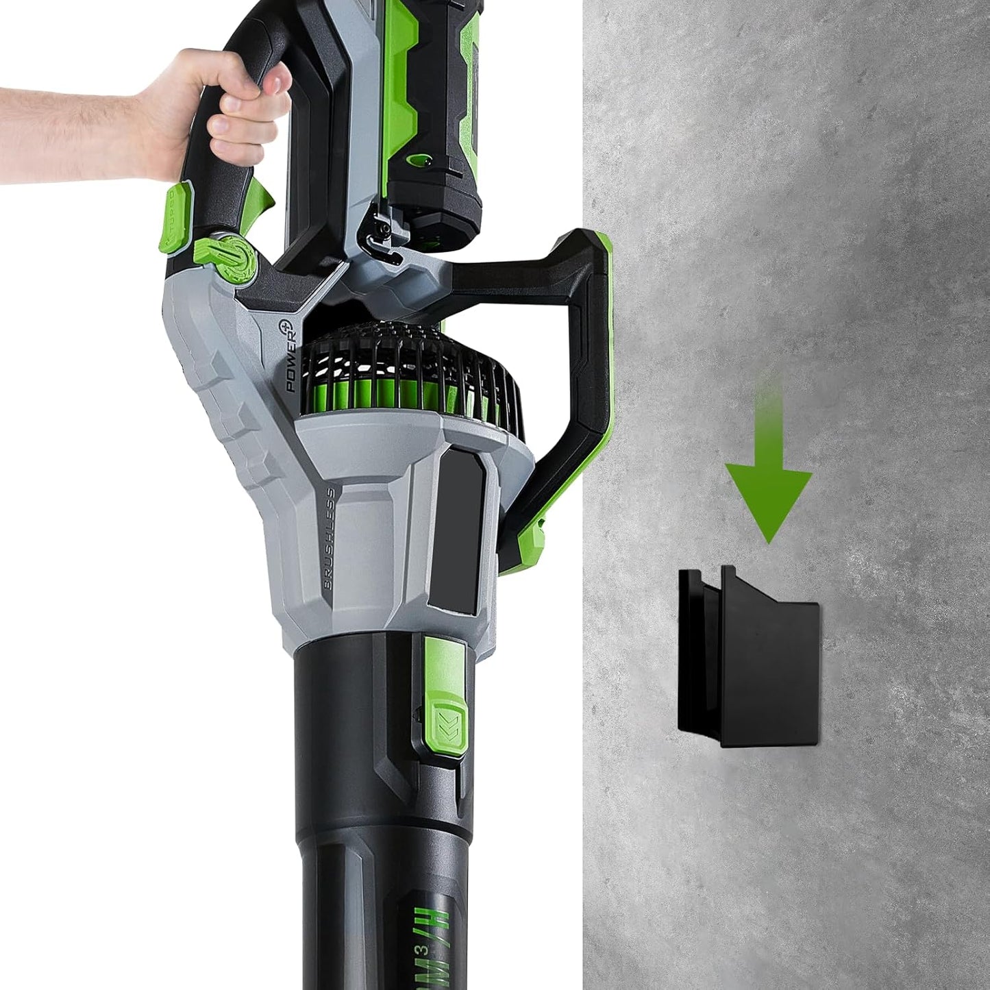 Leaf Blower Wall Mount Holder Compatible with EGO 765 CFM Power+ LB7654 & LB7650, Black ABS Wall Mount Bracket for Leaf Blower Storage