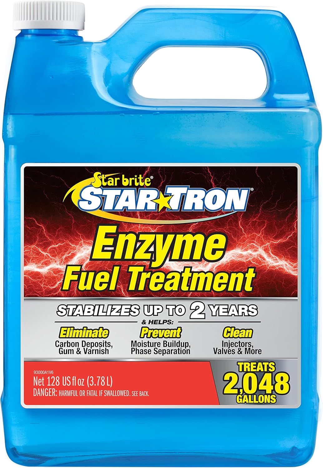 STAR BRITE Star Tron Enzyme Fuel Treatment Concentrate, 128 Fl. Oz. – Treats up to 2,048 Gallons – Rejuvenate & Stabilize Old Gasoline, Cure Ethanol Problems, Improve MPG, Reduce Emissions, 1 gallon, Blue