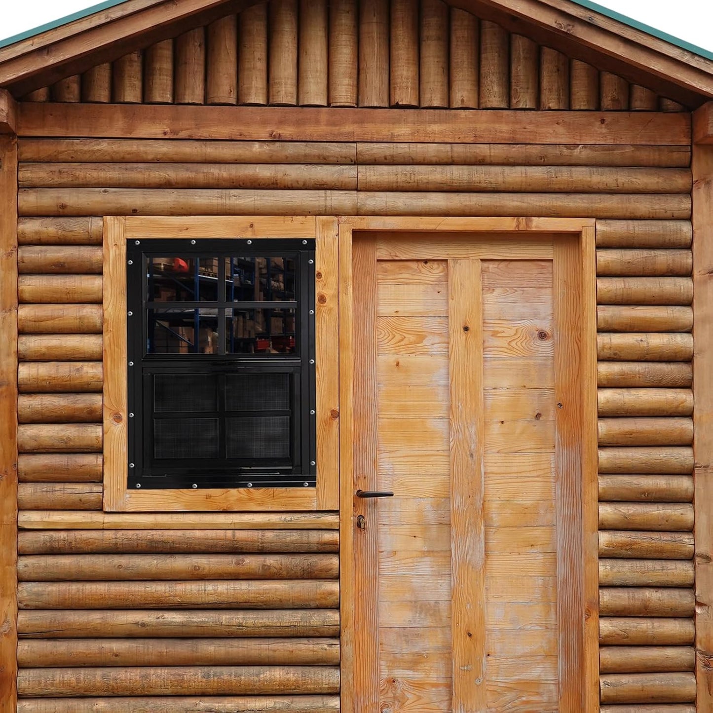 NeatiEase Upgraded Shed Windows 2 Pack, 12" x 18" Windows with Tempered Glass and Stainless Steel Screen for Shed, Chicken Coop, Playhouse, Household, Garage(Black)