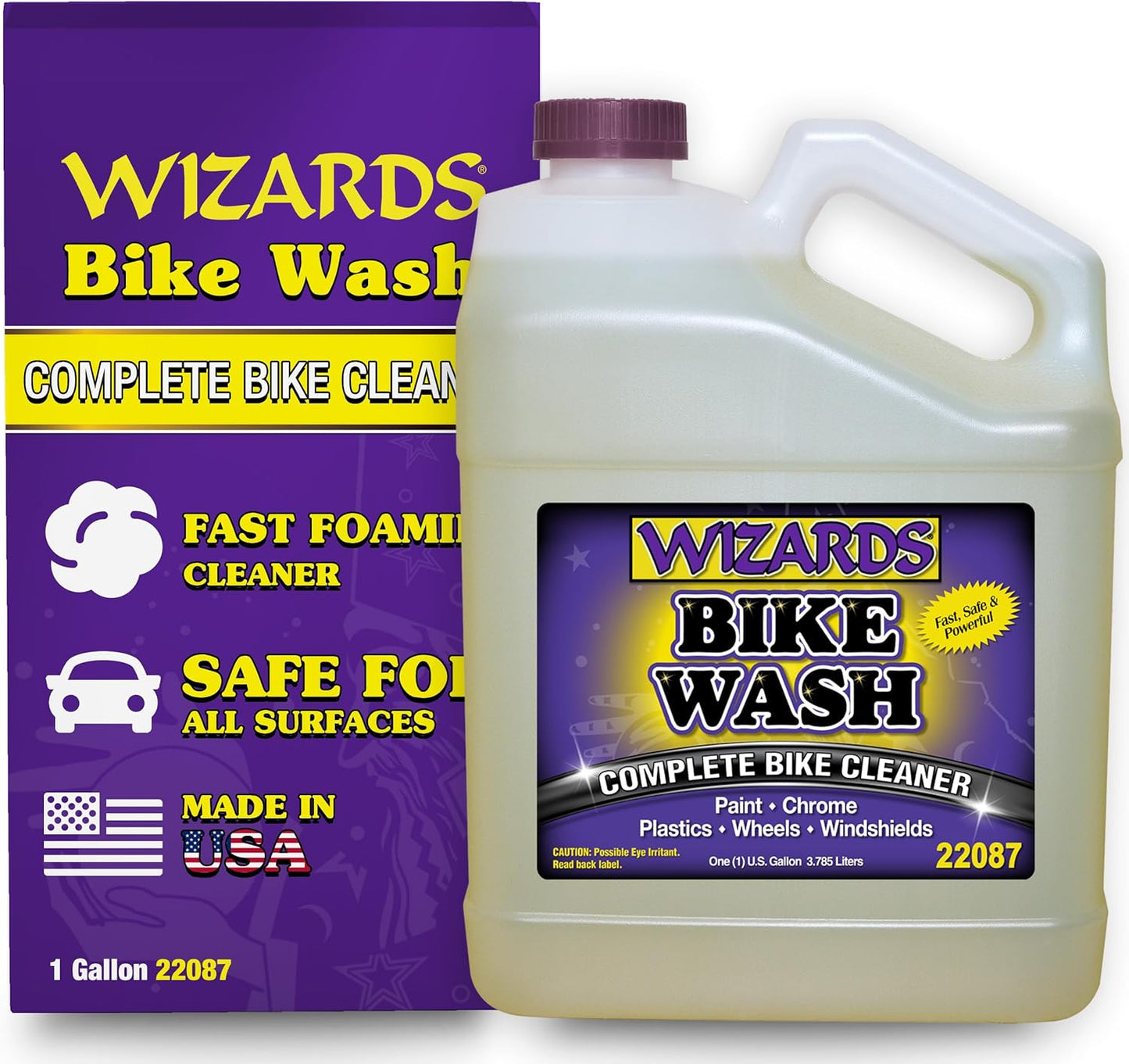 Wizards Bike Wash - Cleaner For Motorcycle Washing Kit - Quick Detailer for Bike Kit with Bug Remover - For Your Motorcycle Accessories and Detail Kit - 1 Gallon