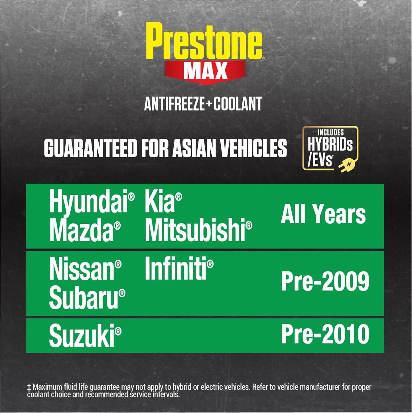 Prestone AF6610 MAX Asian Vehicles (Green) Anti-Freeze and Coolant, 1 Gallon, Pack of 6