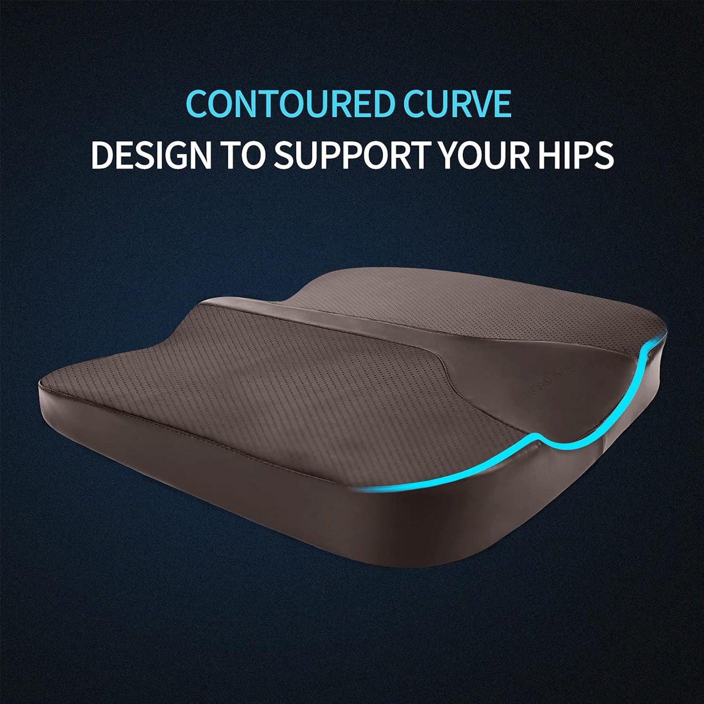 Car Seat Cushion - Comfort Memory Foam Seat Cushion for Car Seat Driver, Tailbone (Coccyx) Pain Relief Pad, Car Seat Cushions for Driving, Office Chair Cushion (Brown)
