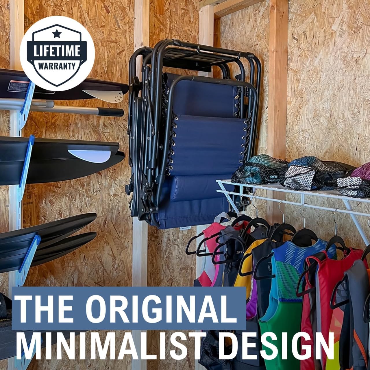 StoreYourBoard Chair Storage Rack Single – Heavy Duty Folding Chair Rack for Garage Organization, Holds 50 lbs, Chair Hangers for Folding, Patio, Beach & Camping Chairs