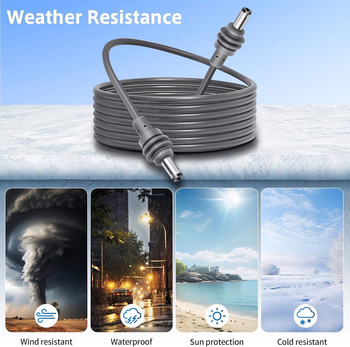 Starlink Mini Power Cable 10FT/3M DC Power Cable DC to DC Replacement 18AWG for Starlink Accessories Charging Cord Waterproof Outdoor