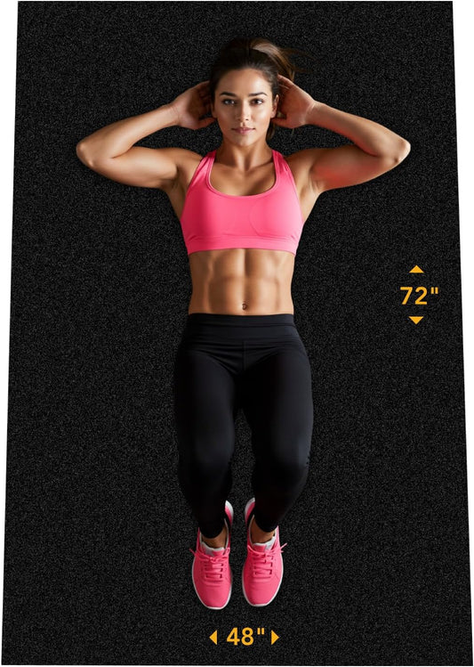 Rubber King Multi-Purpose Exercise Mat - 100% Recycled Thick Rubber Mat for Home Gym Flooring, Non-Slip, Low-Odor Durable Workout Mat for Indoor/Outdoor, Shoe-Friendly