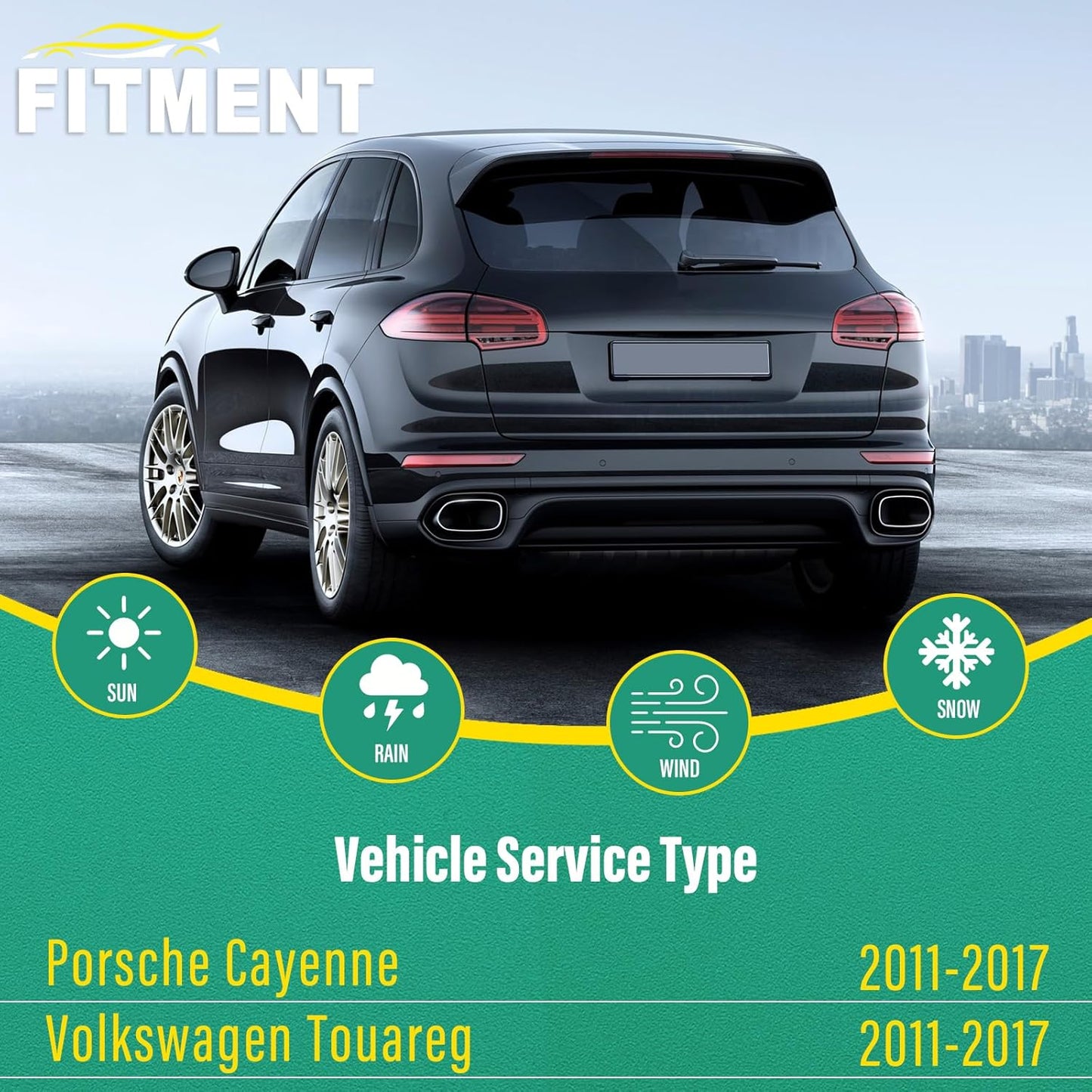 26" 26" 13" Windshield Wiper Blades Replacement for Porsche Cayenne VW Volkswagen Touareg 2011 2012 2013 2014 2015 2016 2017 Premium All Weather Front Rear Wipers Set - OEM Quality (Pack of 3)