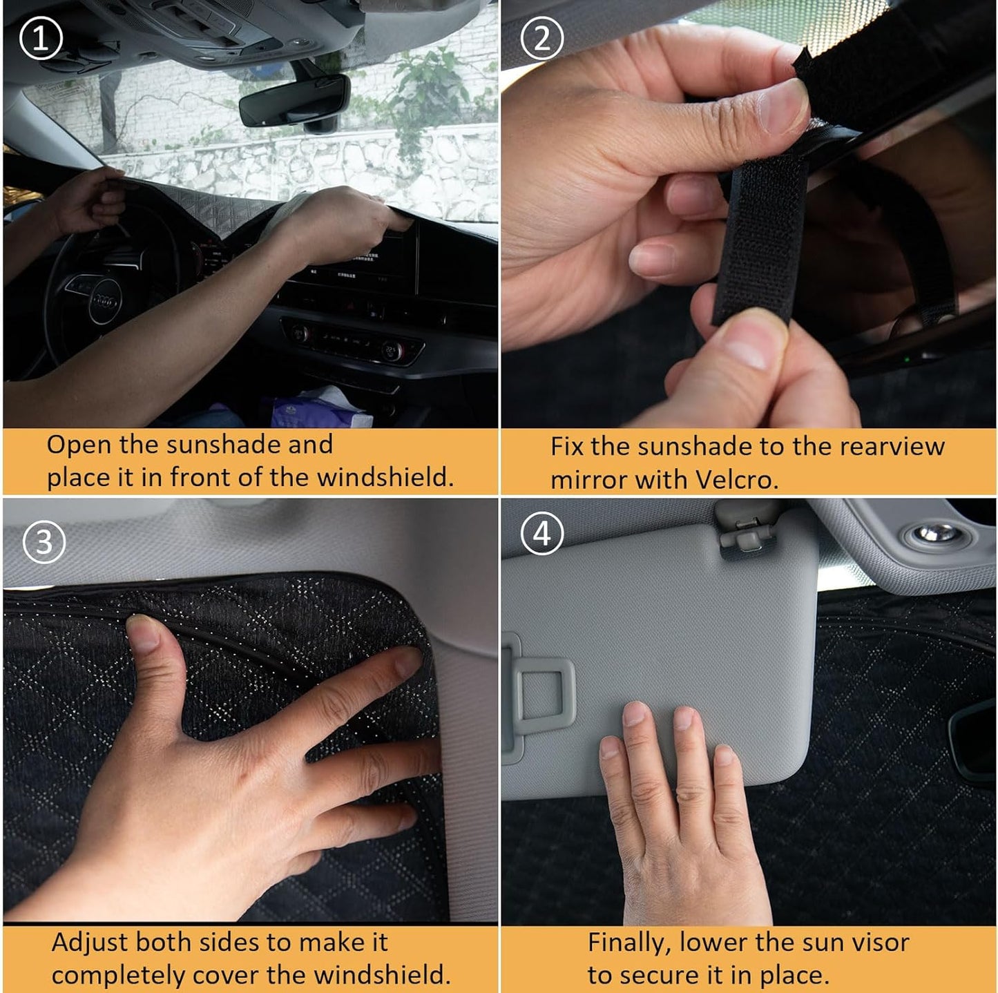 Car Windshield Sun Shade 5 Layers Thick for 2020-2024 2025 Toyota Highlander SUV (L LE XLE Limited Platinum) - Front Window Sunshade Sun Visor Accessories - Protector Vehicle Reflect UV Sun and Heat