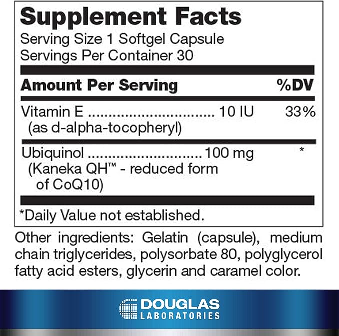 Douglas Laboratories Ubiquinol-QH | CoEnzyme Q10 to Support Healthy Aging and Cardiovascular Function | 30 Softgels