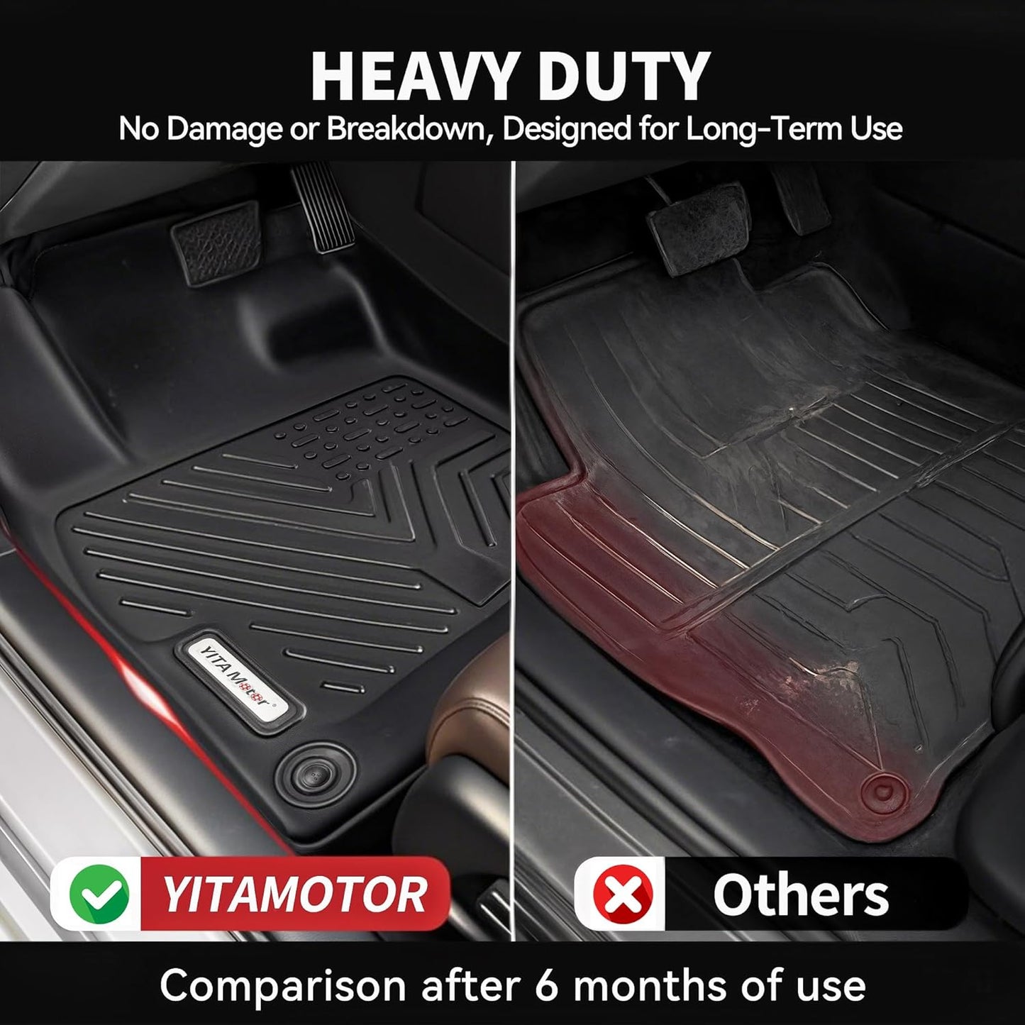 YITAMOTOR Floor Mats Fit for Mazda CX-50 2023-2025 (Not for Hybrid, Not Fit for CX-5 CX5), All-Weather TPE 1st, 2nd Row and Trunk Mats - Black