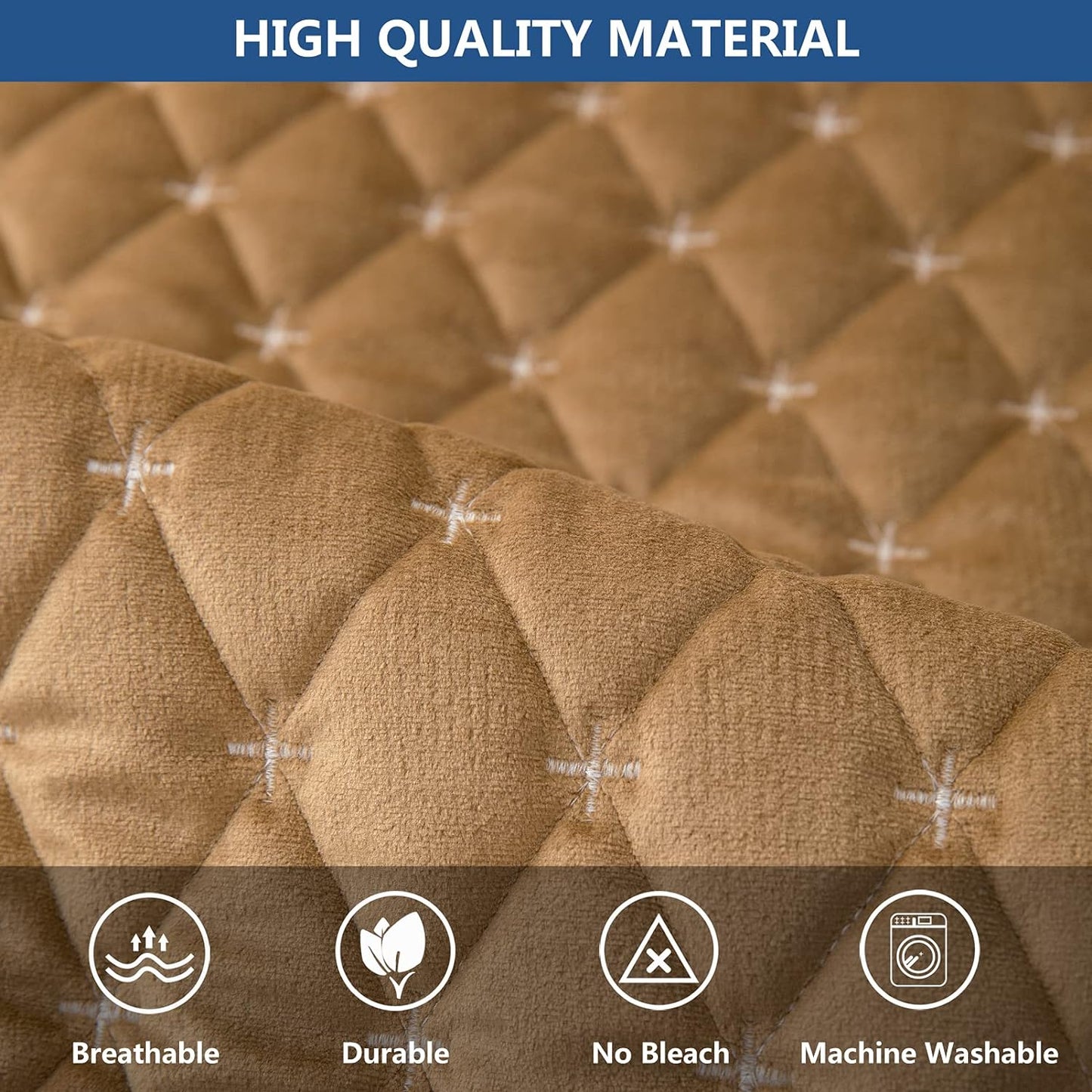 Eismodra Couch Cover,Sectional Couch Covers,Sofa Covers for 3 Cushion Couch,Anti-Slip Sofa Slipcovers for Dogs Cats Kids Loveseat Recliner L Shaped Armrest Backrest,Coffee 43''x94''(Only 1 Piece)