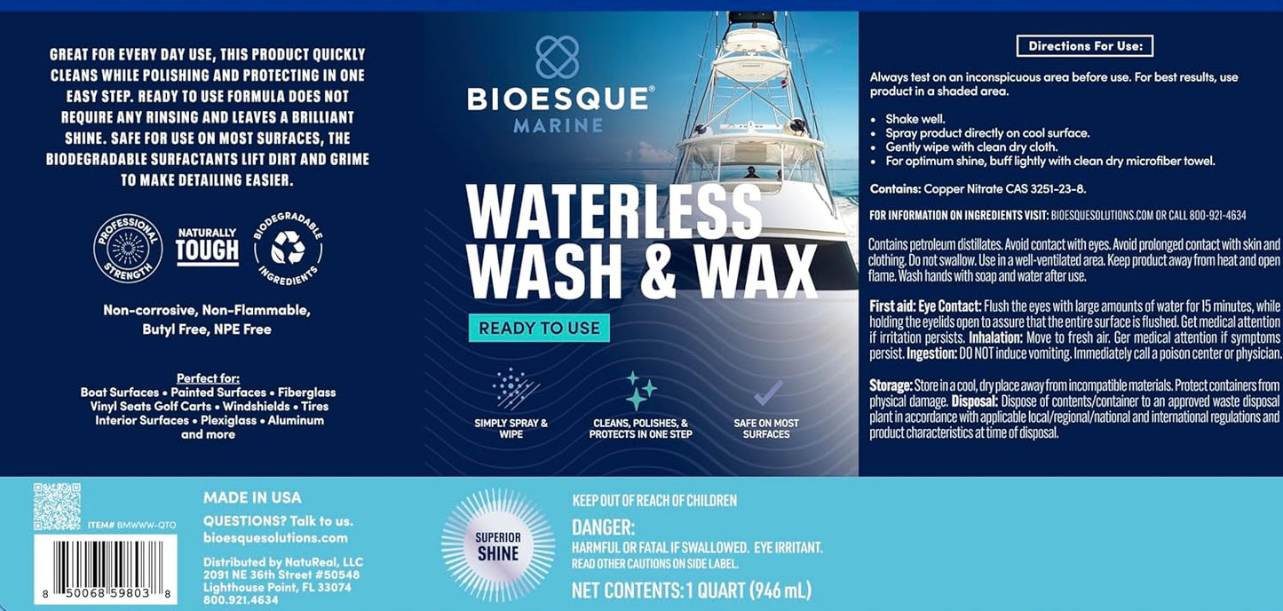 Bioesque Marine Waterless Wash & Wax, 32 Fluid Ounce (Pack of 1)