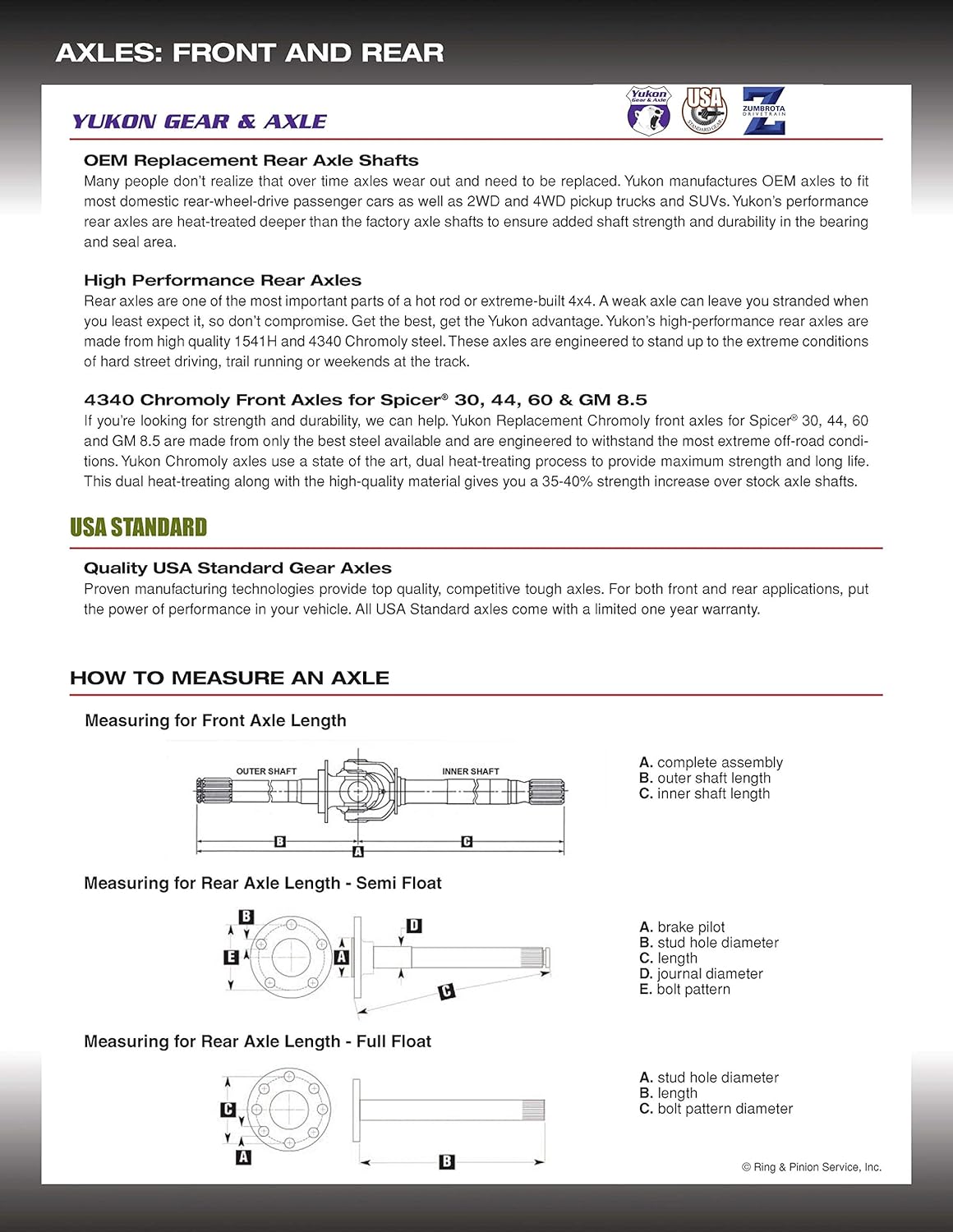 Yukon Rear Axle Bearing and Seal Kit for Various GM/Ford/Chrysler Differentials