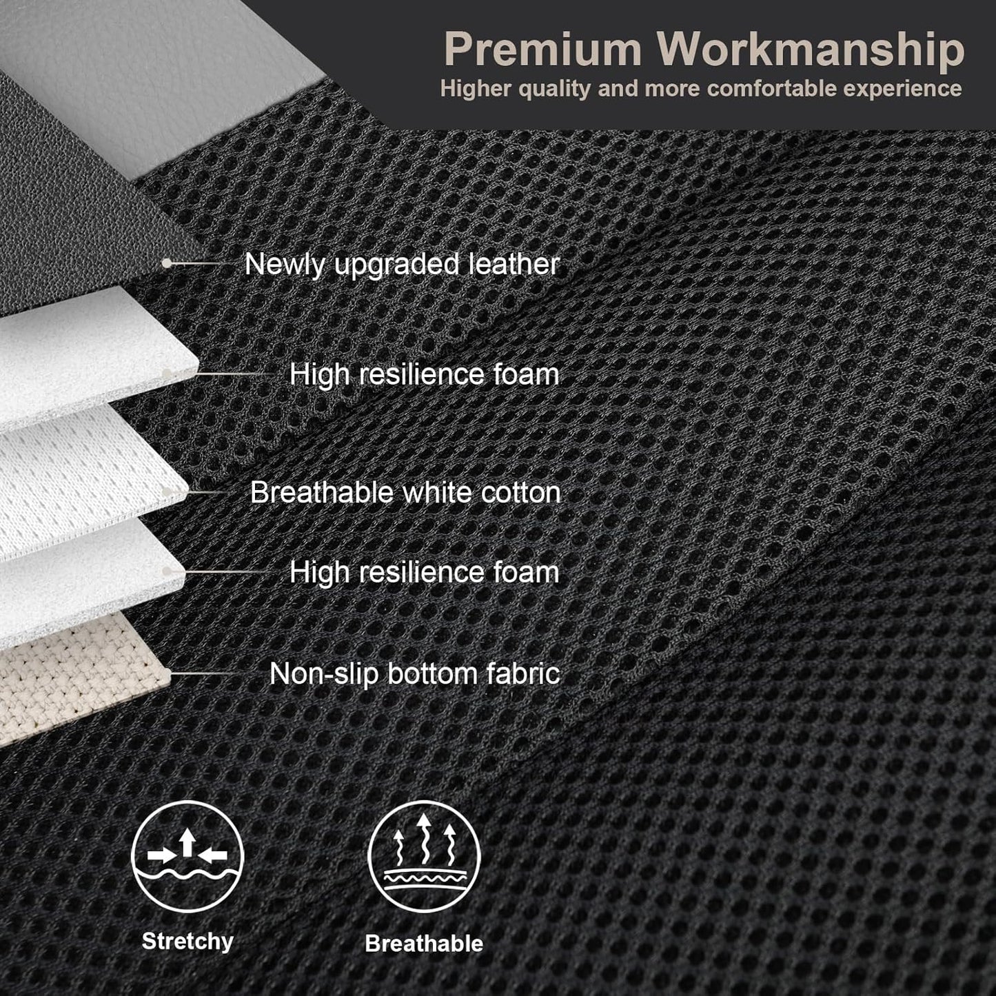 GIANT PANDA Front Seat Cover for Honda, 3D Air Mesh Bucket Car Seat Protectors Custom Fits Honda Civic Accord Pilot CRV HRV Element Passport (Gray) 2-Pack