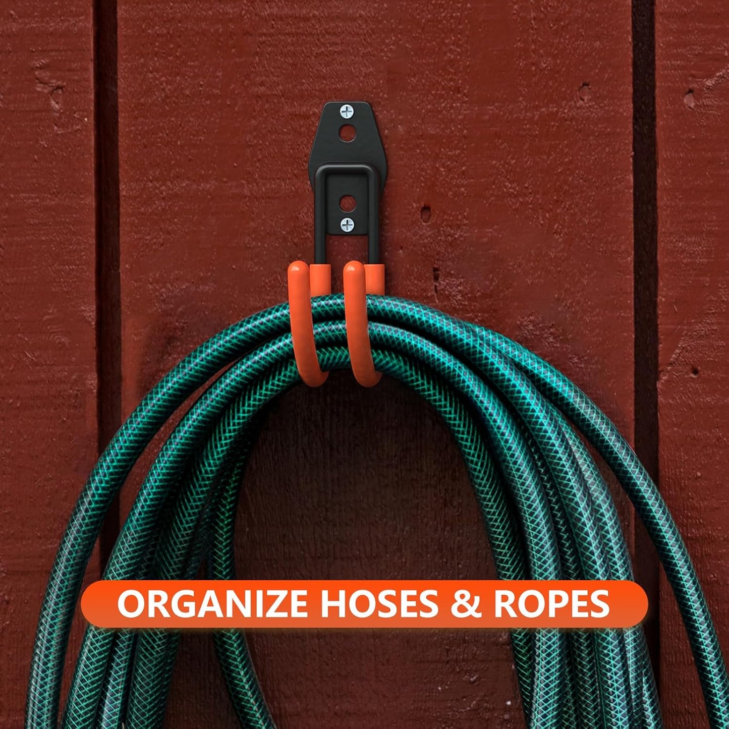 4 Pack 5.5x4.1 Inch Utility Steel Wall Mount Heavy Duty Garage Hooks with Anti-Slip Coating,Storage More Yard,Garden and Power Tools and for Hanging Hose,Ladder and Bike