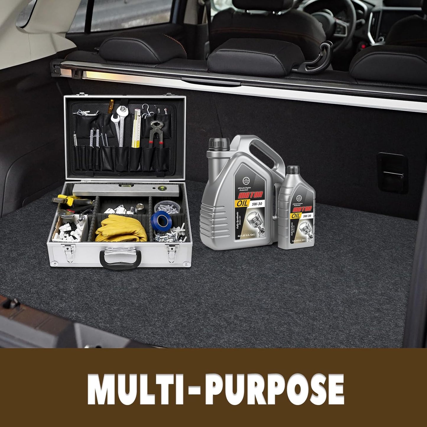 Oil Spill Mat, 29" x 36", Garage Floor Mat Under Car, Waterproof/Durable/Non-Slip TPR Backing, Reusable Absorbent Pad, Charcoal