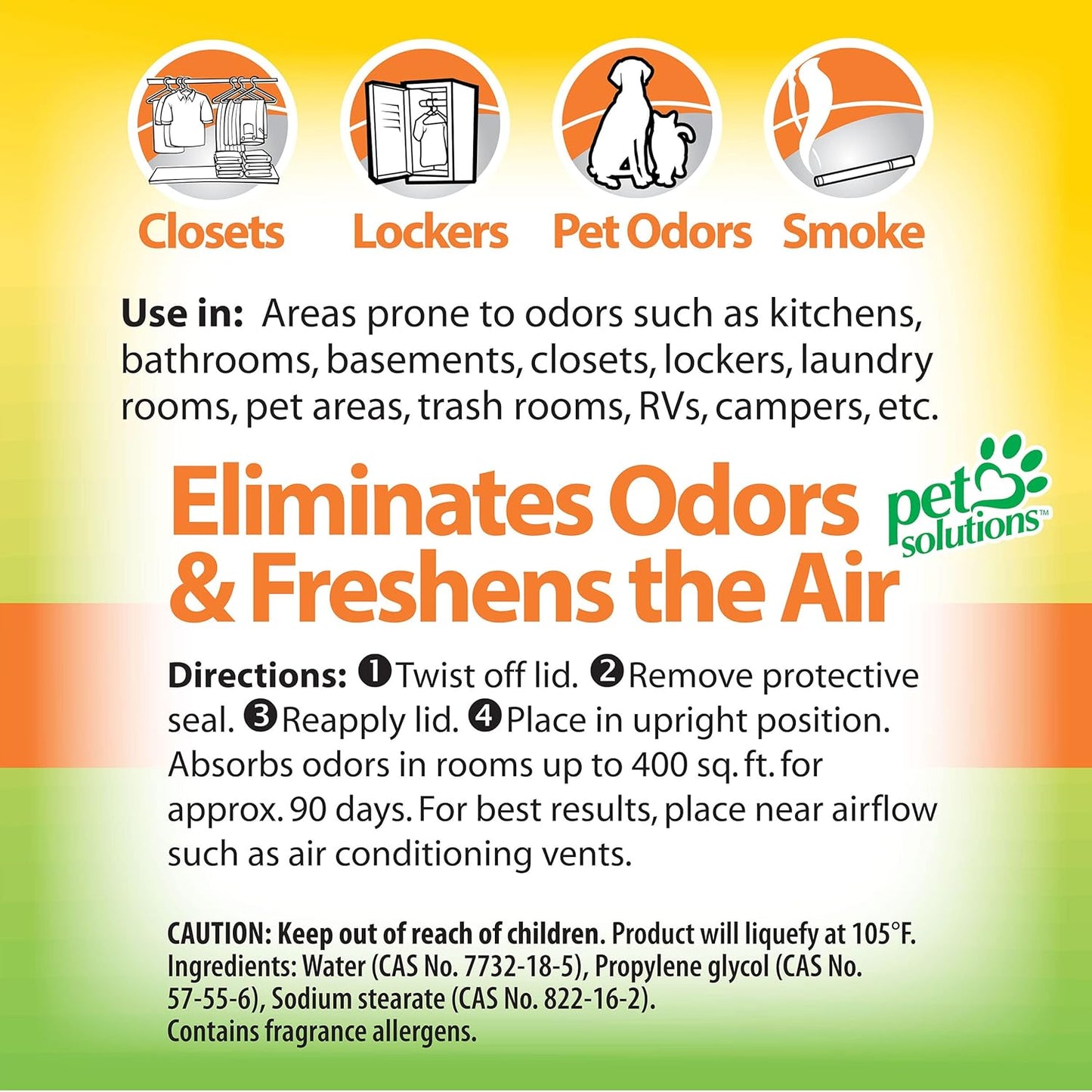 OdoBan Solid Odor Absorber Eliminator for Home and Small Spaces, Citrus Scent, 14 Ounces Each, 9-Pack