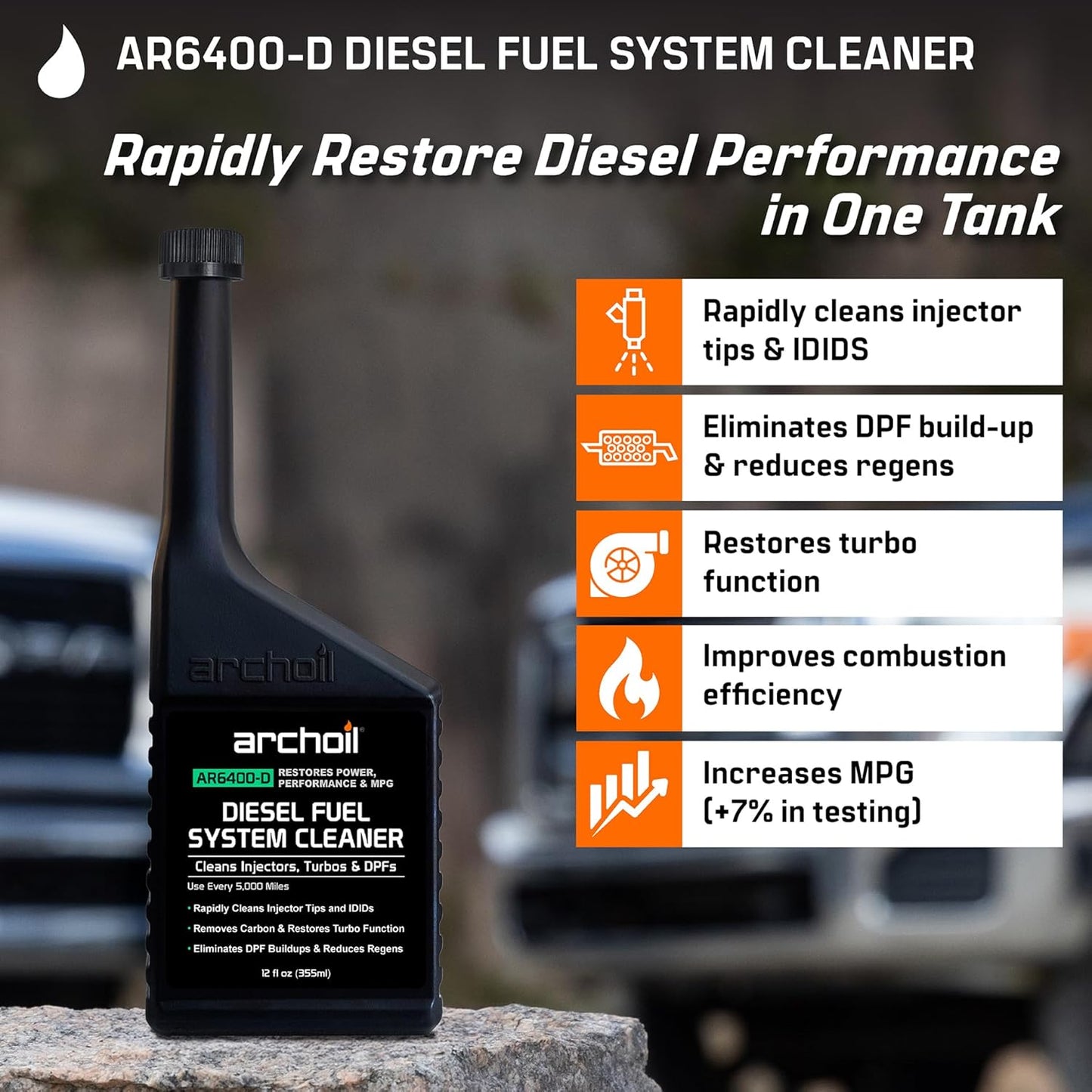 Archoil AR6400-D Diesel Fuel System Cleaner (Four Pack) - Cleans Injectors, Turbo & DPF