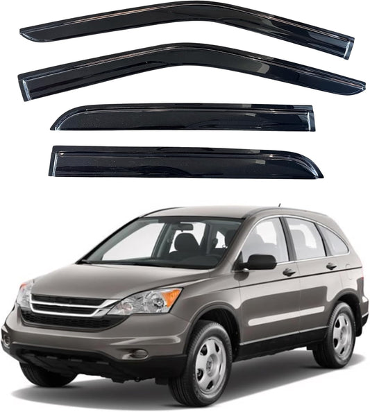 KPY Window Visor Compatible with Honda CR-V 2007-2011 (CRV), 4PC Rain Guard Side Window Vent Deflectors Tape-On Mugen Style, 2007 2008 2009 2010 2011