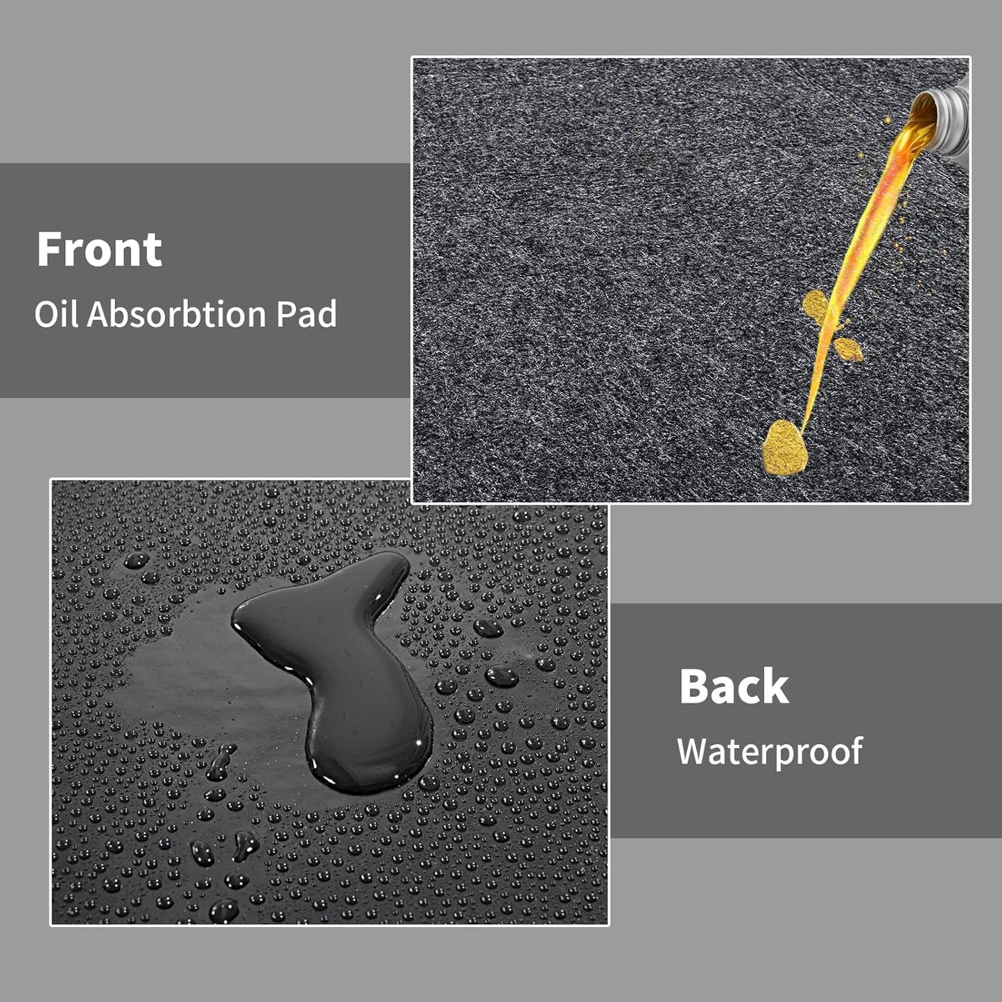 MABOZOO Garage Floor Mat 18x7.7 Ft, Extra Large Garage Carpet Rug, Reusable Absorbent Oil Spill Mat, Washable Parking Flooring Rug for Under Car, Protects from Spills, Drips and Stains