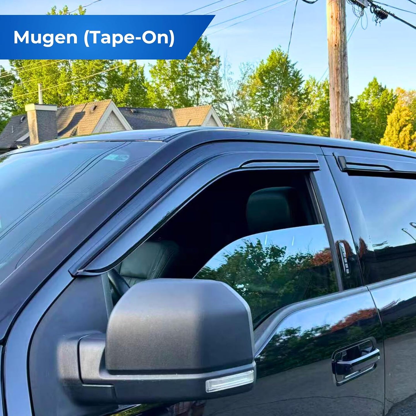 KPY Window Visor Compatible with Hyundai Sonata 2020-2024, 4PC Rain Guard Side Window Vent Deflectors Tape-On Mugen Style, 2020 2021 2022 2023 2024