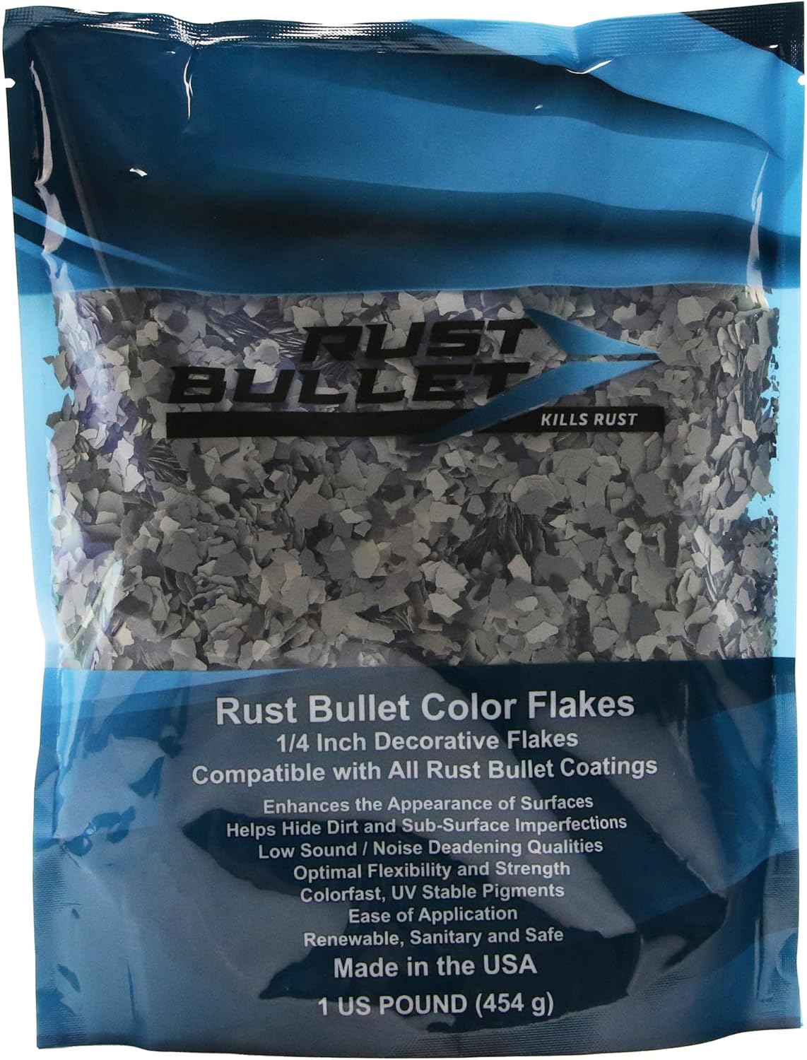 RUST BULLET Decorative Color Flakes - Twilight Blend - Customize Concrete Floors with 1 LB of Durable, UV-Resistant Vinyl Chips for Stunning, Long-Lasting Designs