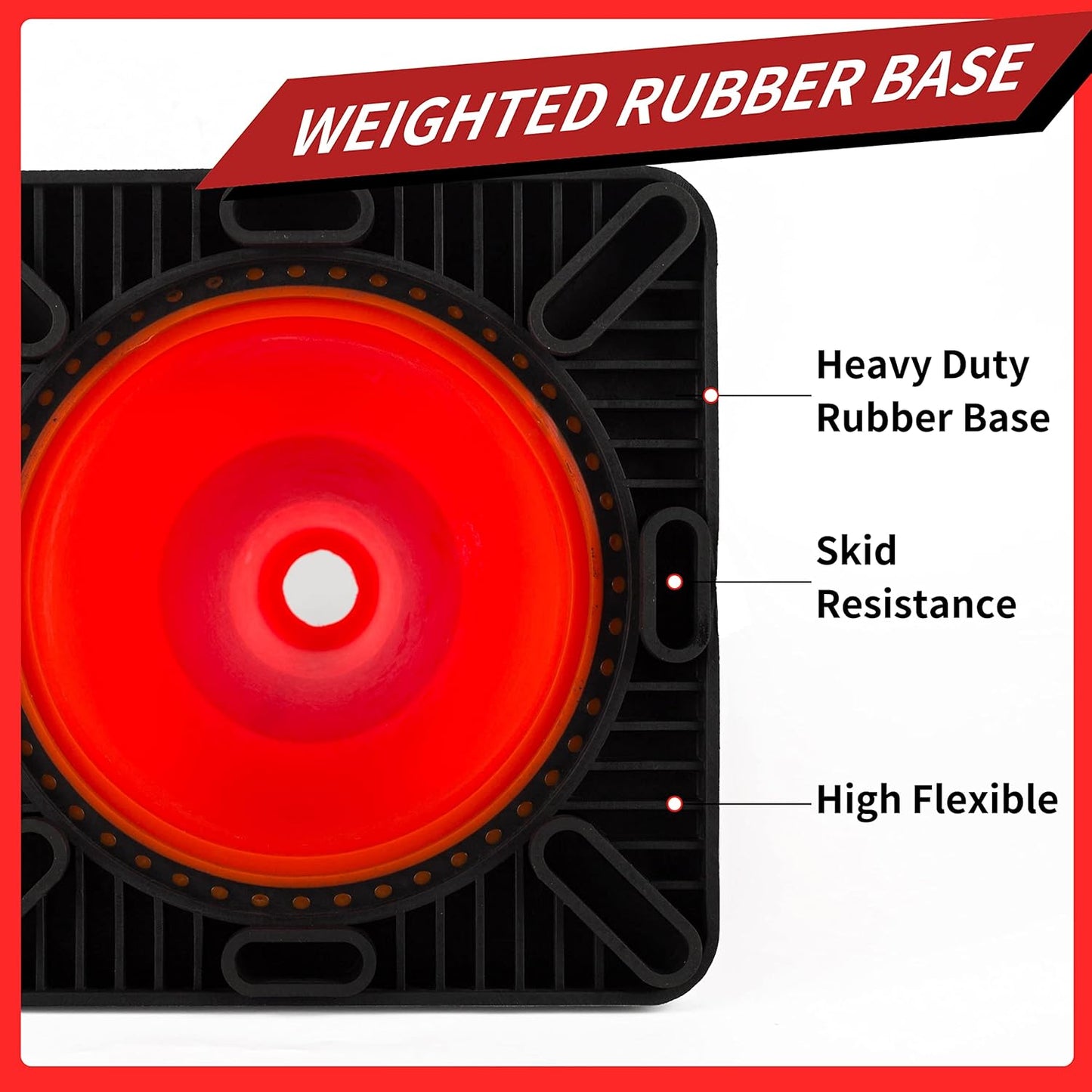 Traffic Cones 18 inch 6 Pack Heavy Duty Safety Cones Orange with Reflective Collars Fit Parking Lot,Driveway Road Traffic Control Construction Sport Cones