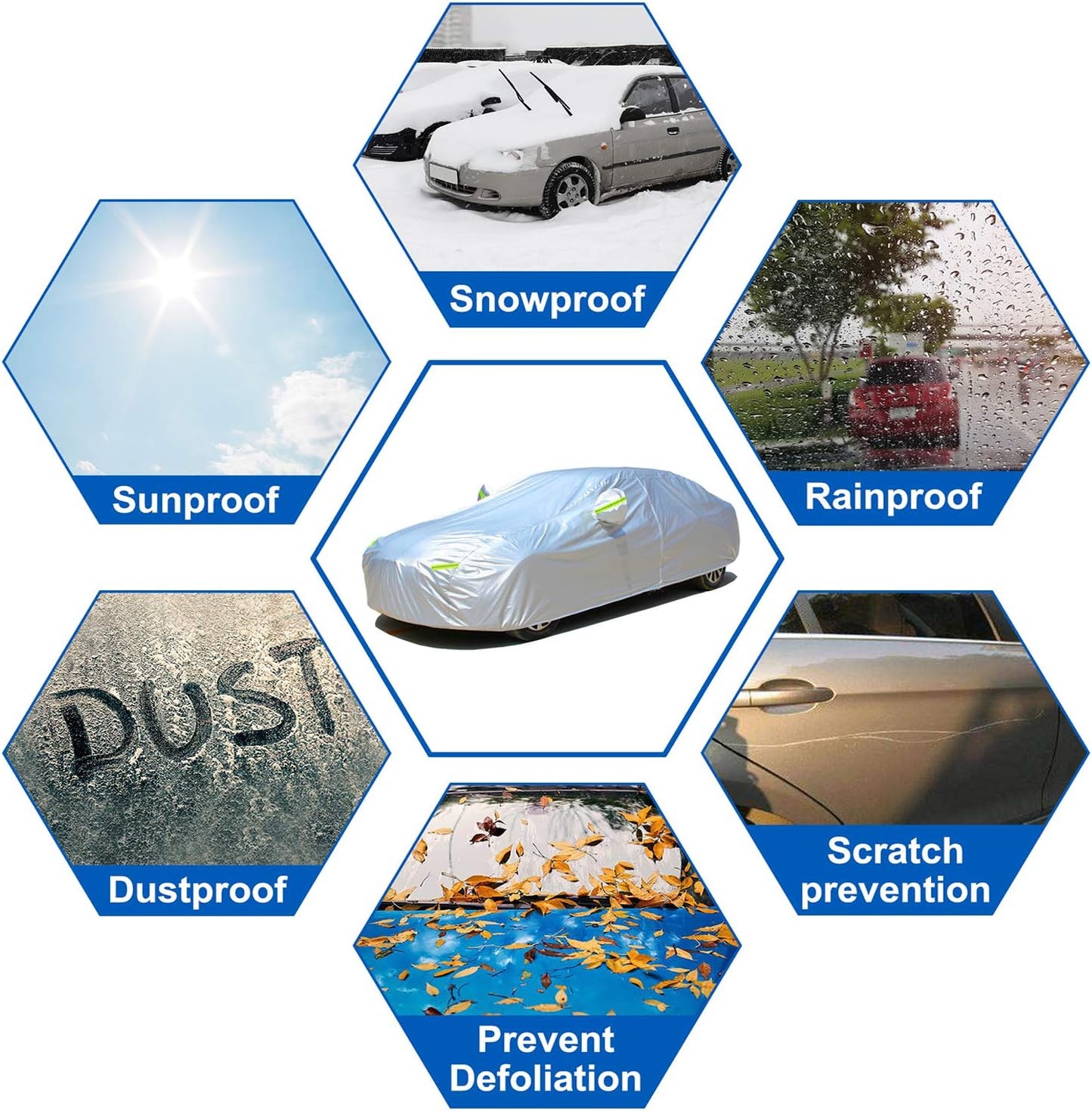 KouKou Oxford SUV Car Cover Custom Fit Volvo XC90 from 2002 to 2025, Waterproof All Weather with Zipper Door, Sun Rain Dust Snow Protection. (Ships from US Warehouse, Arrive Within 3-7 Days)