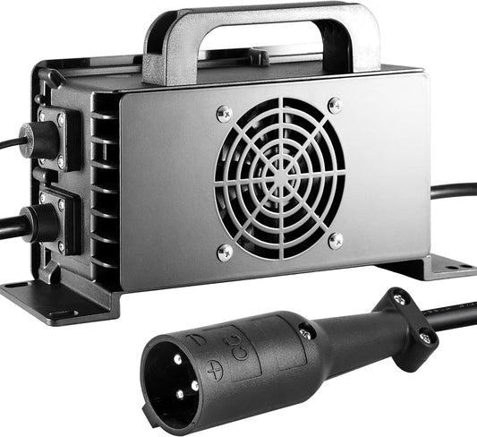 1400W Lead Acid Battery Charger 48 Volt 15 AMP 3-Pin Round Plug Club Car DS and Precedent Golf Carts