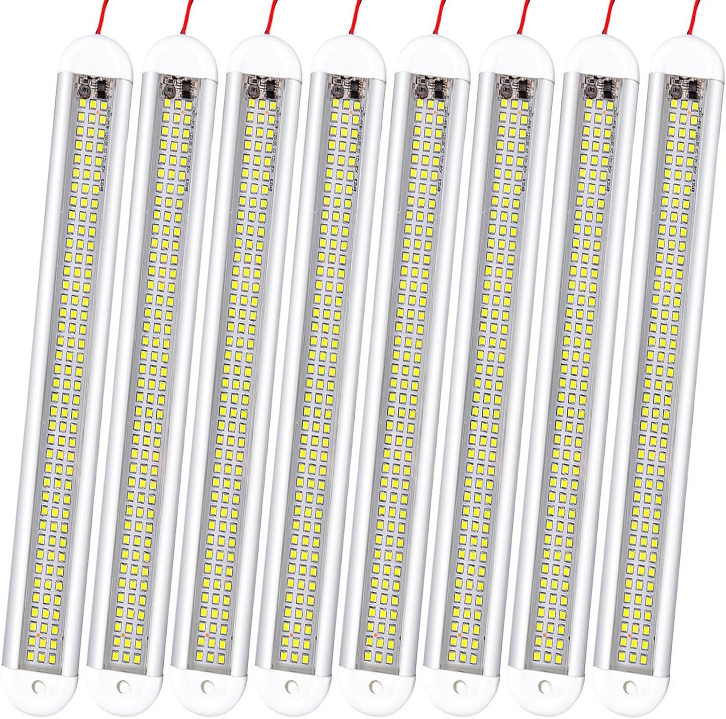 Enclosed Trailer 12v Led Light Bar, 120Leds 1500lm 8W DC 12 Volt Led Strip Lights with On/Off Switch, for Enclosed Cargo Trailer, Car Rv Van Truck Lorry Camper Boat Caravan Motorhome