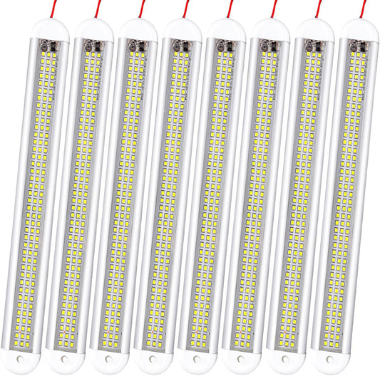 Enclosed Trailer 12v Led Light Bar, 120Leds 1500lm 8W DC 12 Volt Led Strip Lights with On/Off Switch, for Enclosed Cargo Trailer, Car Rv Van Truck Lorry Camper Boat Caravan Motorhome