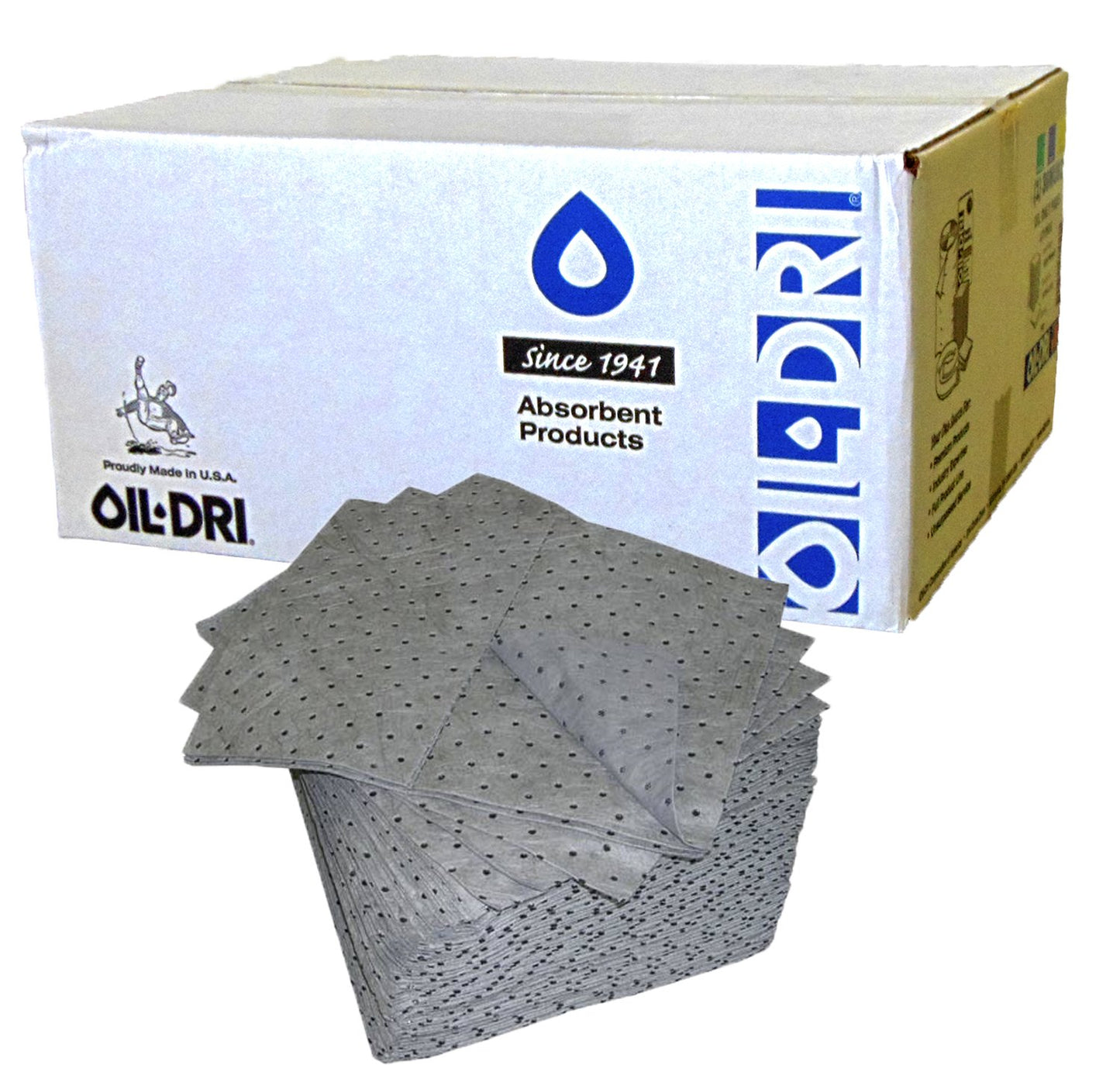 Oil-Dri L90907 15" W x 19" L Universal Heavy Weight Bonded Perforated Pads (50 Mats/Box)