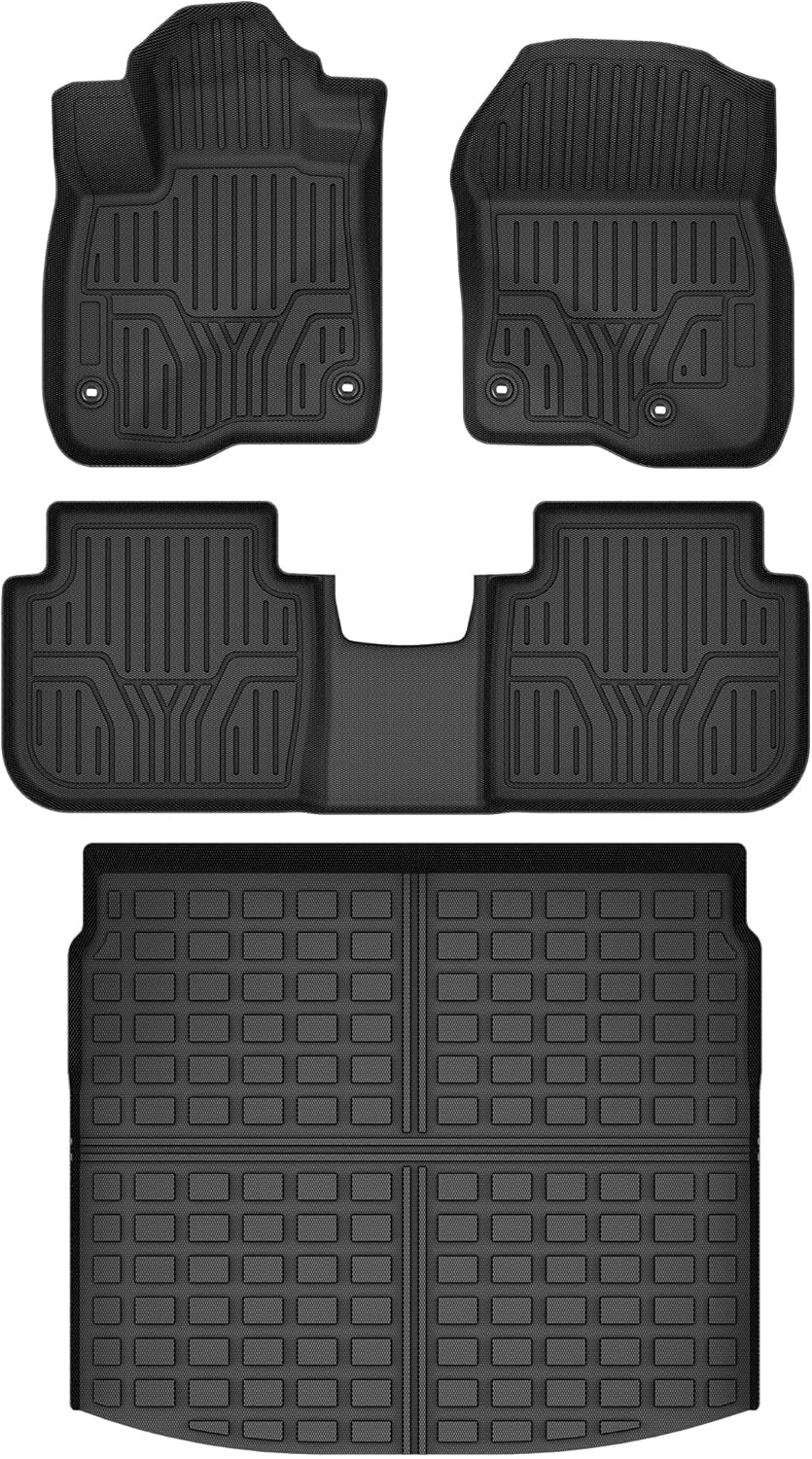 Floor Mats & Cargo Liner Fit for Honda CR-V Hybrid 2026 2025 2024 2023, TPE All Weather Custom Fit for Honda CRV Hybrid Floor Liners and Trunk Mat, 1st & 2nd Row Cargo Mat Car Mats Set Accessories